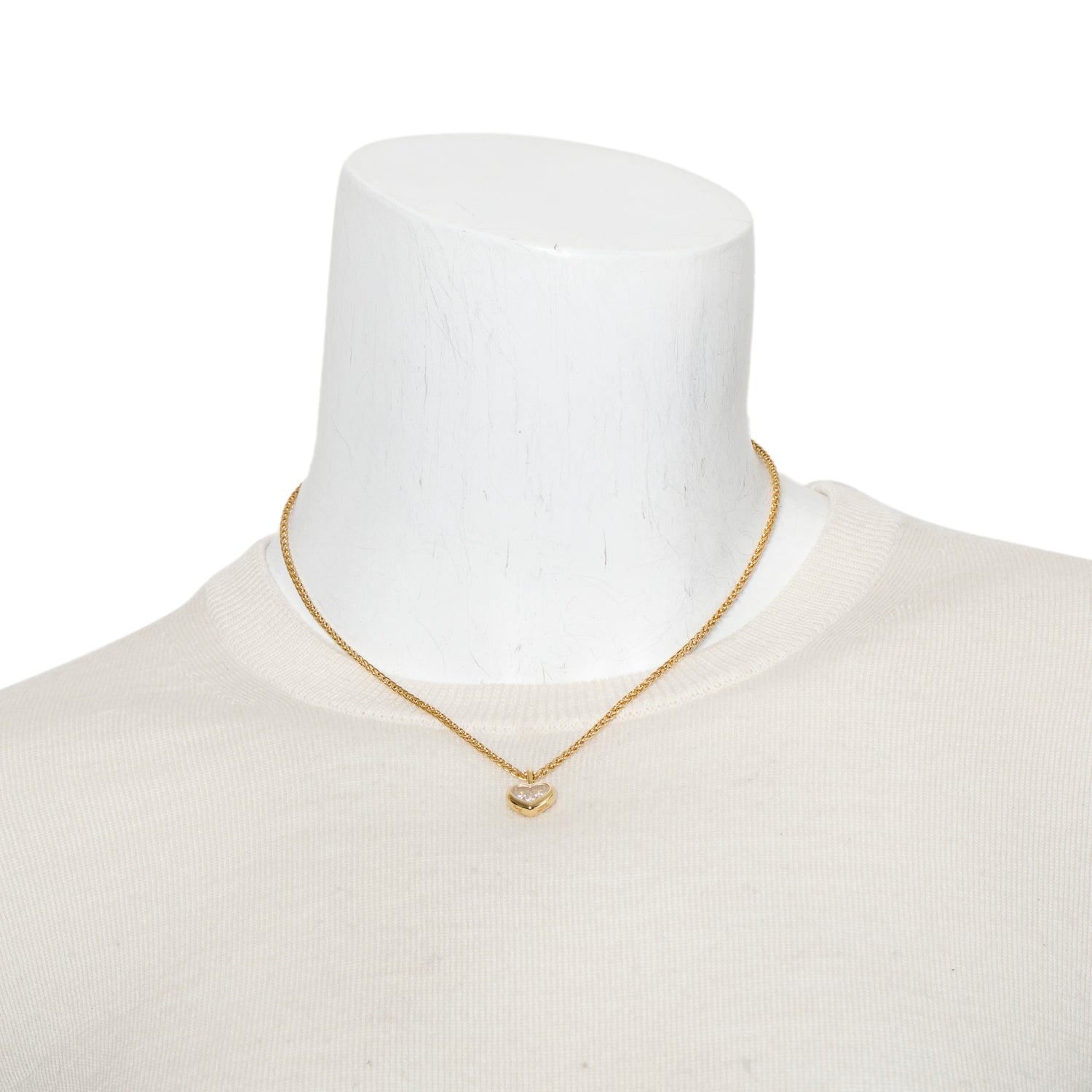 Chopard 18k Yellow Gold Happy Diamonds Heart Pendant Necklace w/ Box & Papers