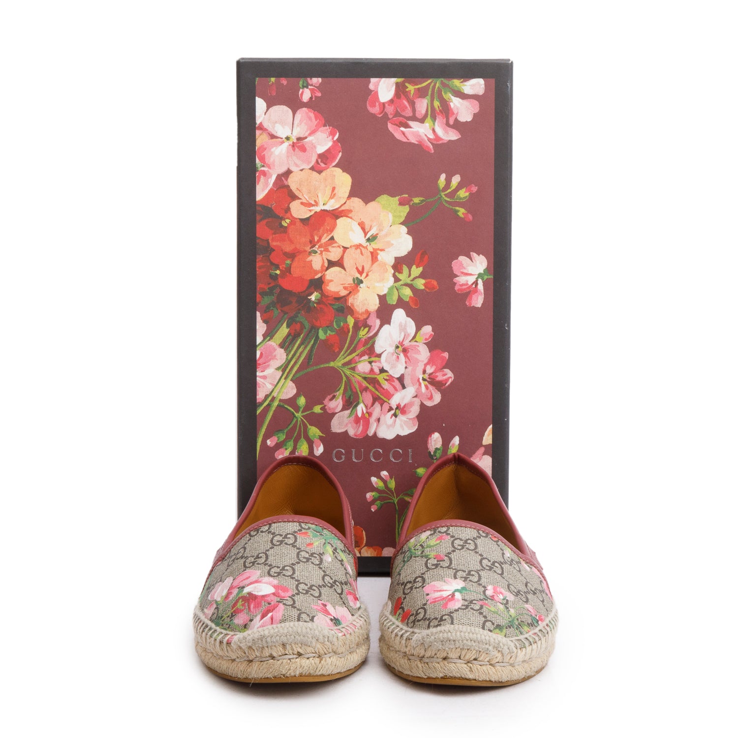 Gucci GG Supreme Blooms Espadrille, Size 38.5 w/ Box