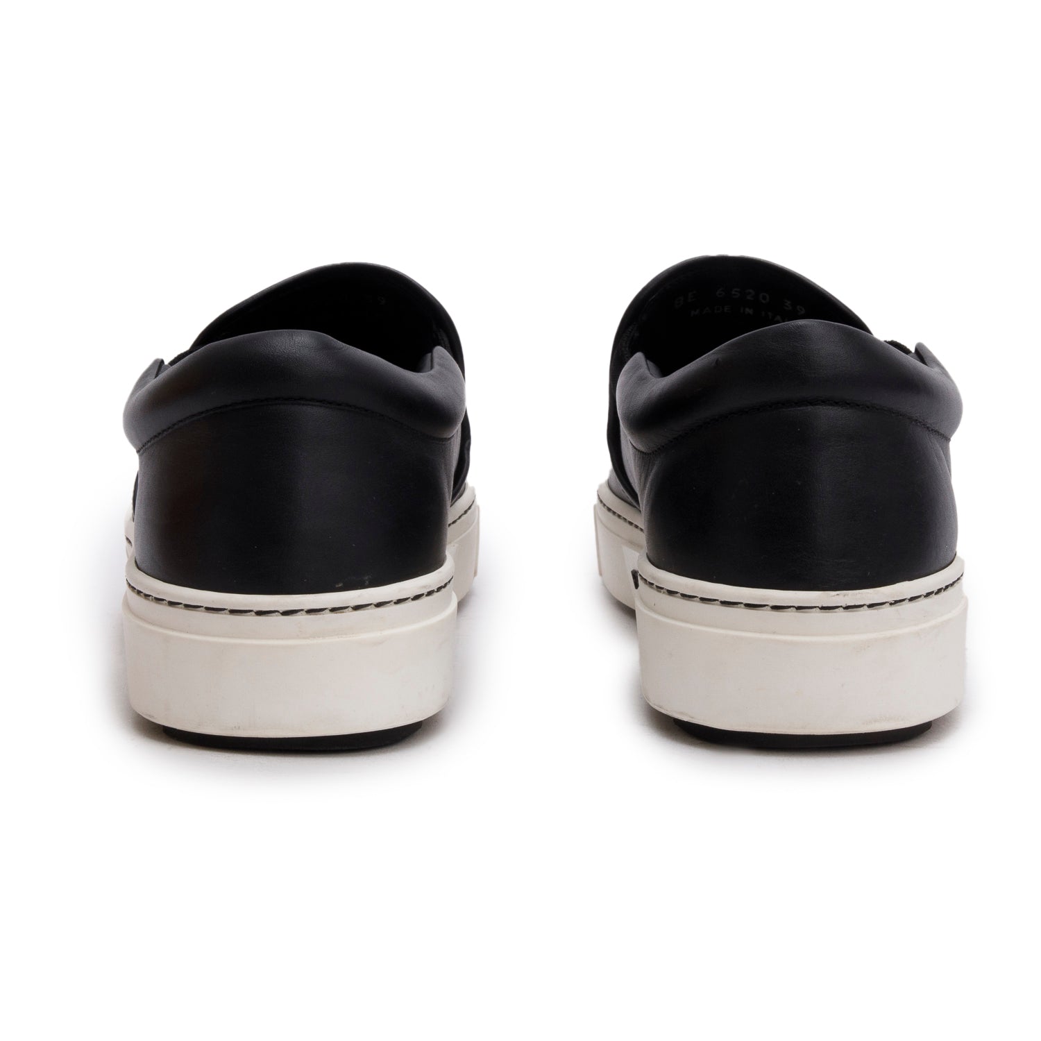 Fendi Black Leather Monster Eye Sneakers, Size 39 w/ Box