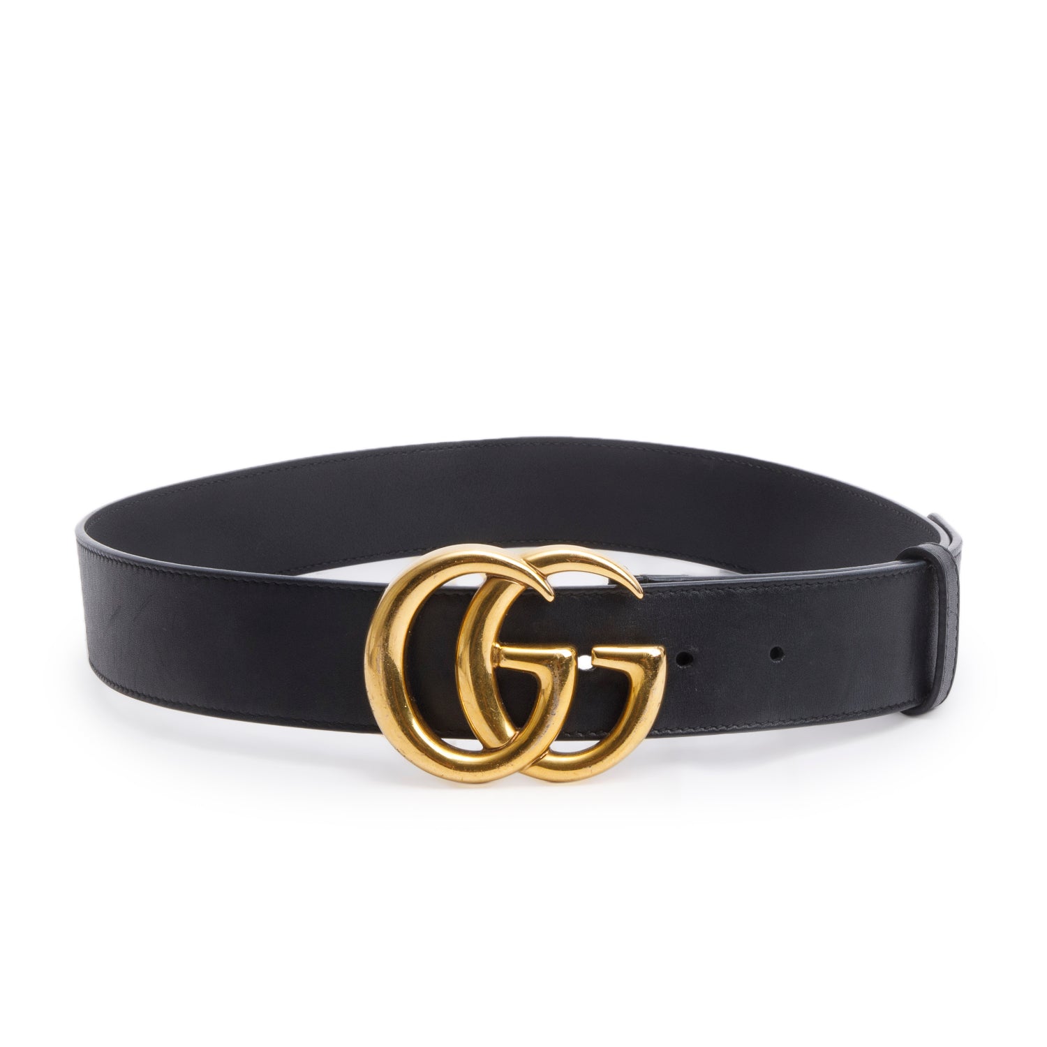 Gucci GG Marmont Black Wide Leather Belt 80 32