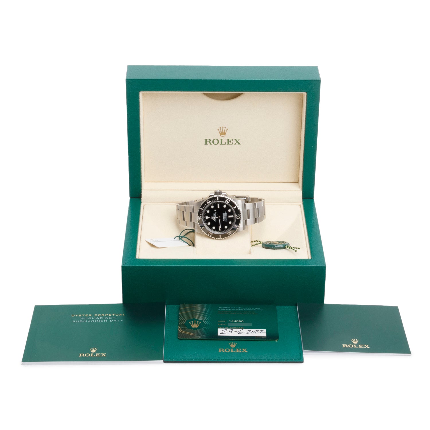 Rolex 2022 Stainless Steel Submariner (No Date) 41 MM Automatic Watch 124060 w/ Box & Papers