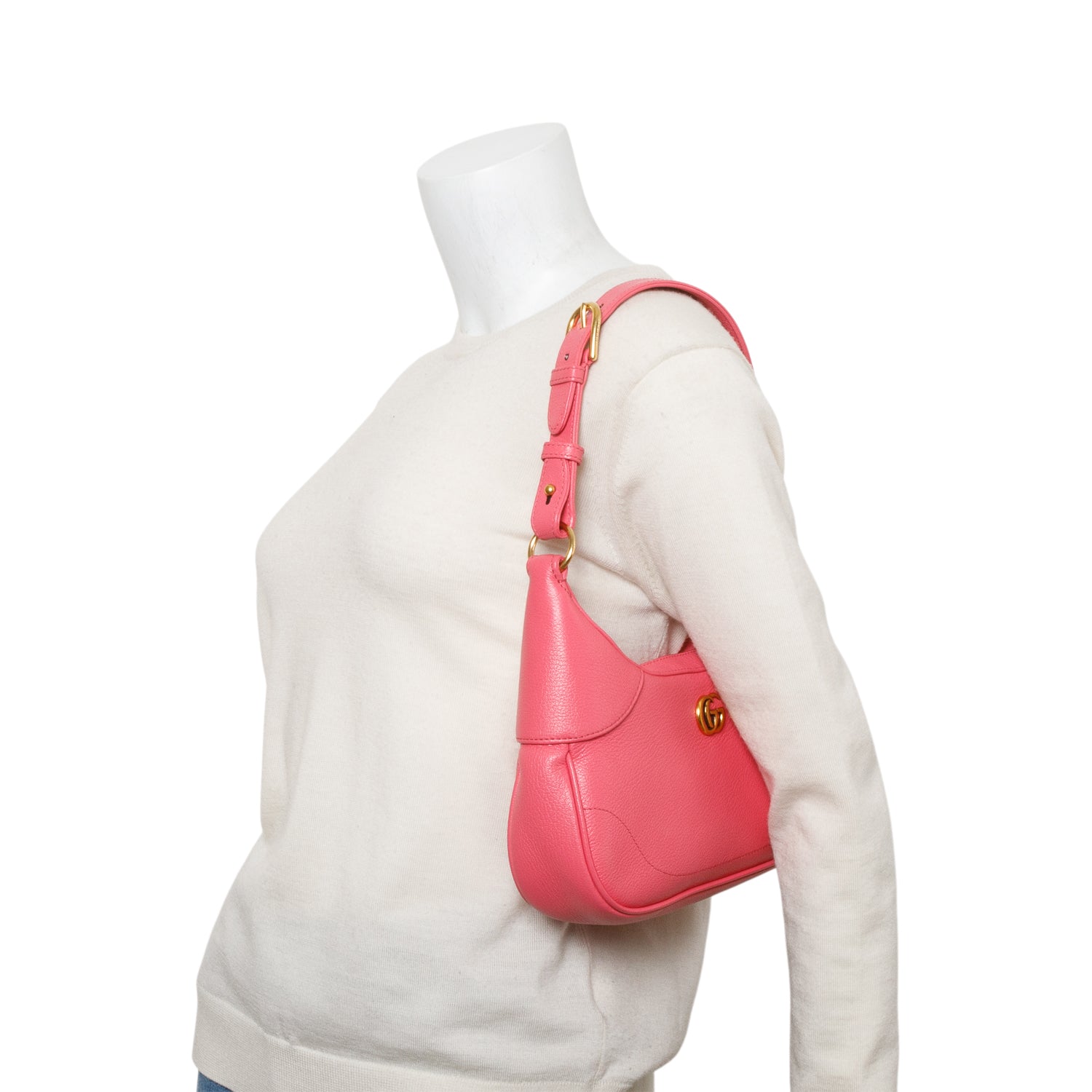 Gucci 2024 Pink Goatskin Small Aphrodite Shoulder Bag w/ Box, Straps & Receupt