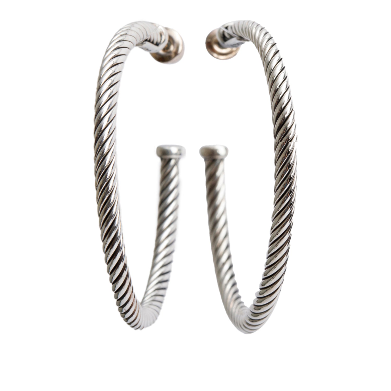 David Yurman Sterling Silver Cable Hoop Earrings