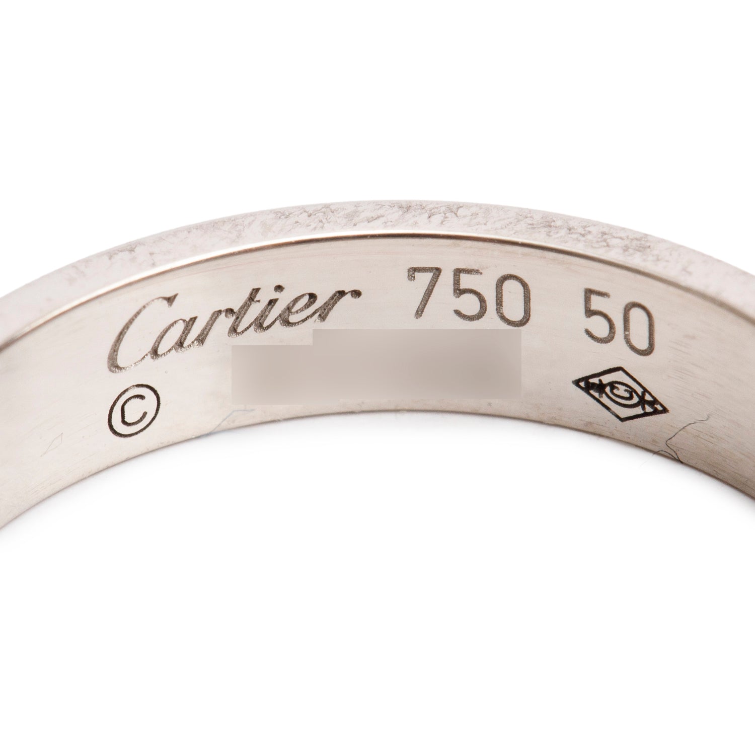 Cartier 18k White Gold 3.6 MM Love Wedding Band Ring, Size 50 5.25w/ Box & Certificate