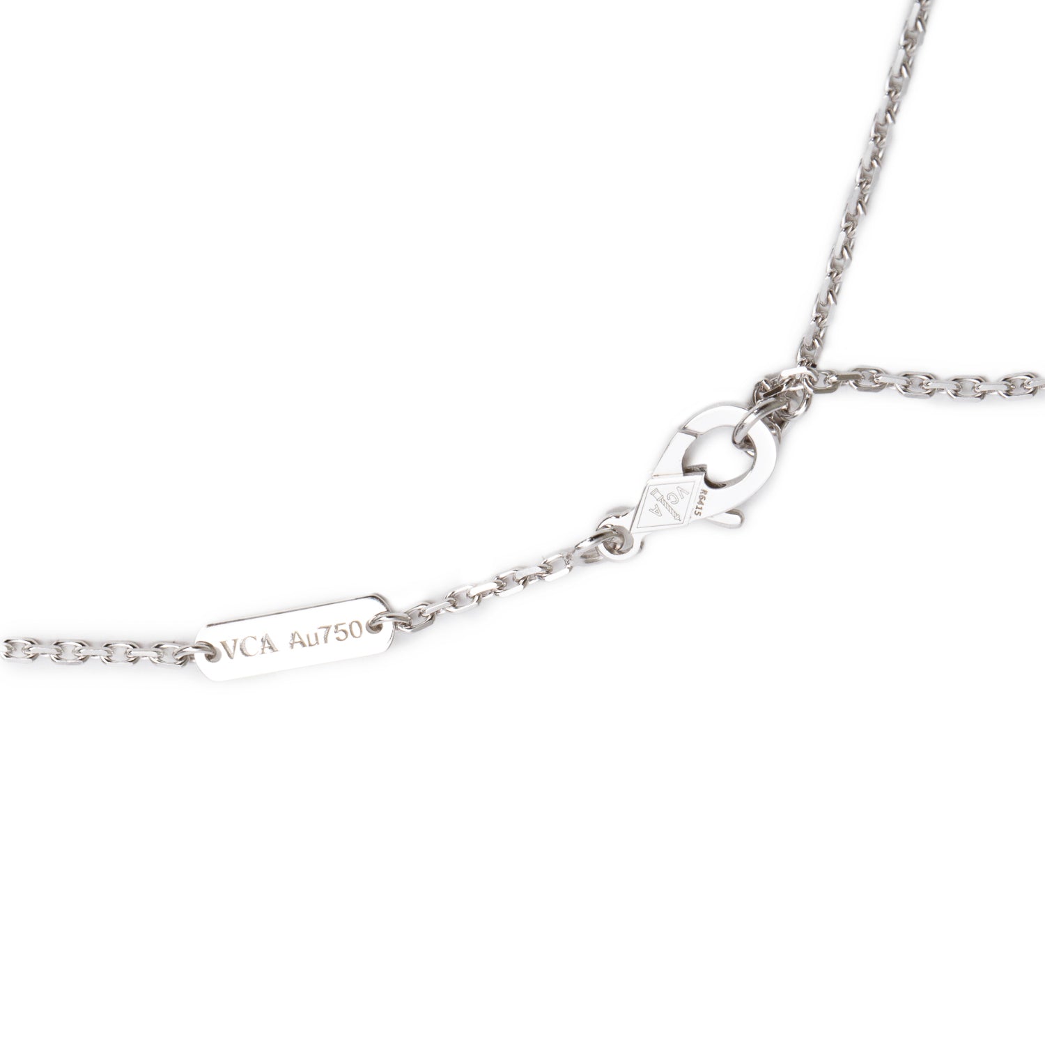 Van Cleef & Arpels 2023 18k White Gold Vintage Alhambra Pendant Necklace w/ Box & Certificate