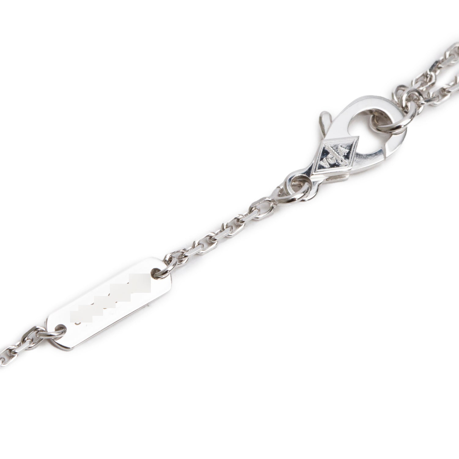 Van Cleef & Arpels 2023 18k White Gold Vintage Alhambra Pendant Necklace w/ Box & Certificate