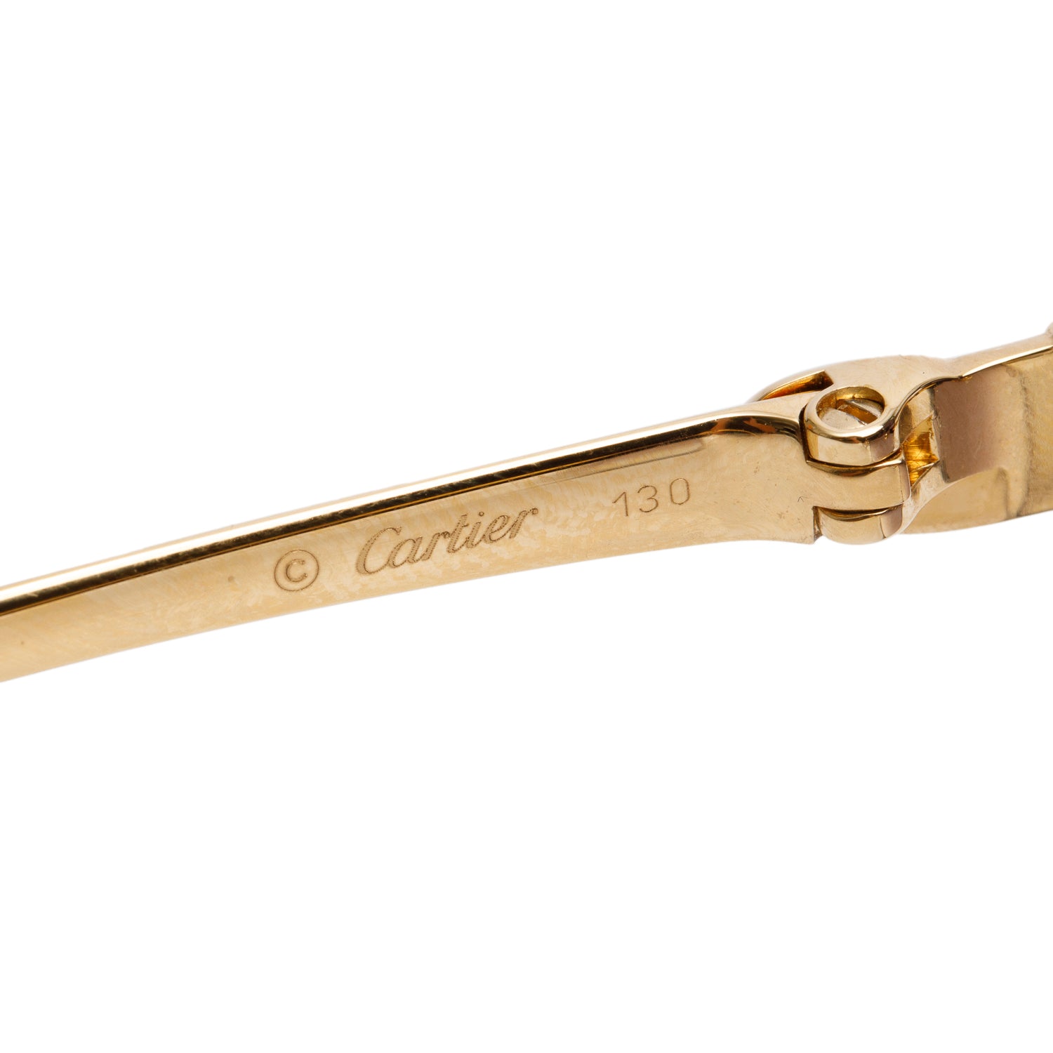 Cartier CT00580 Gold-Tone Metal Rimless Square Sunglasses w/ Box & Case