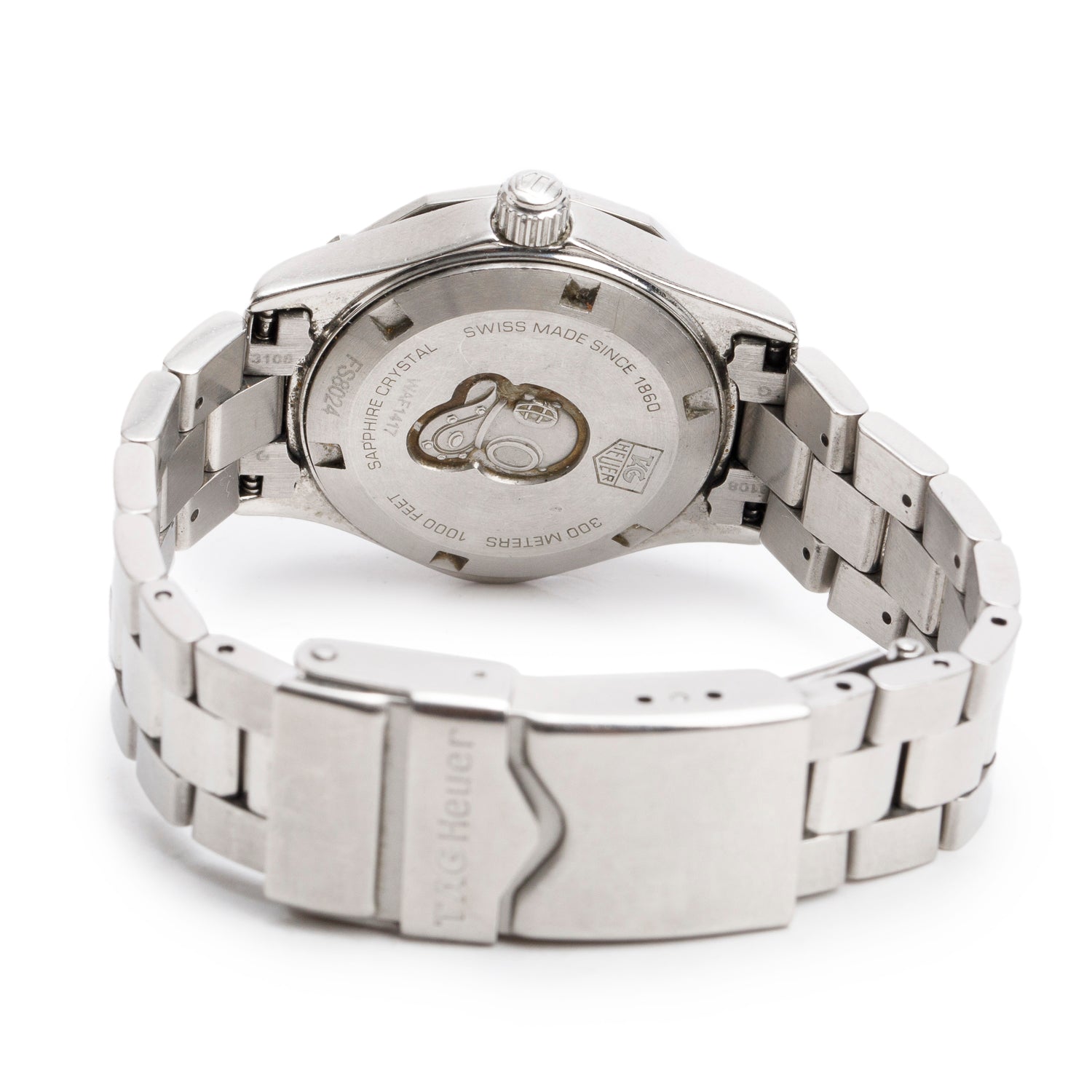 Tag Heuer Stainless Steel Aquaracer 27 MM Quartz Watch Blue Mother of Pearl Dial WAF1417