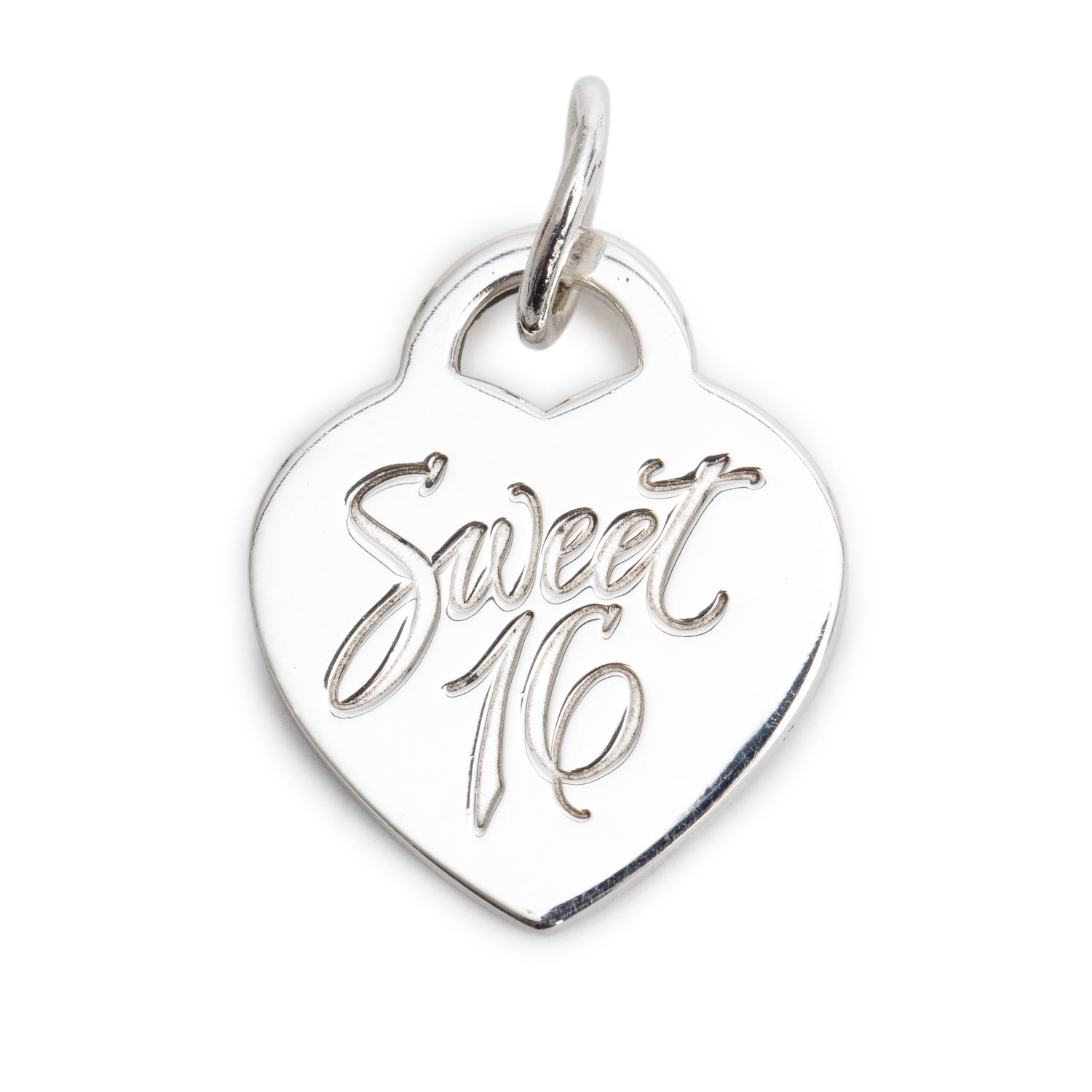 Tiffany & Co. Sterling Silver 'Sweet 16' Medium Heart Tag Charm