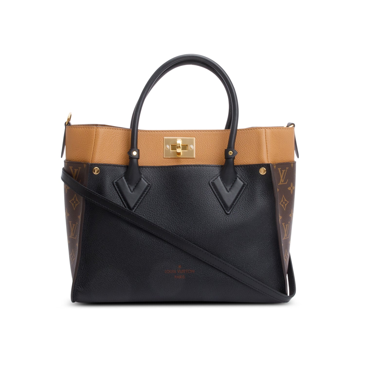 Louis Vuitton 2020 Monogram Black Calfskin On My Side MM w/ Strap