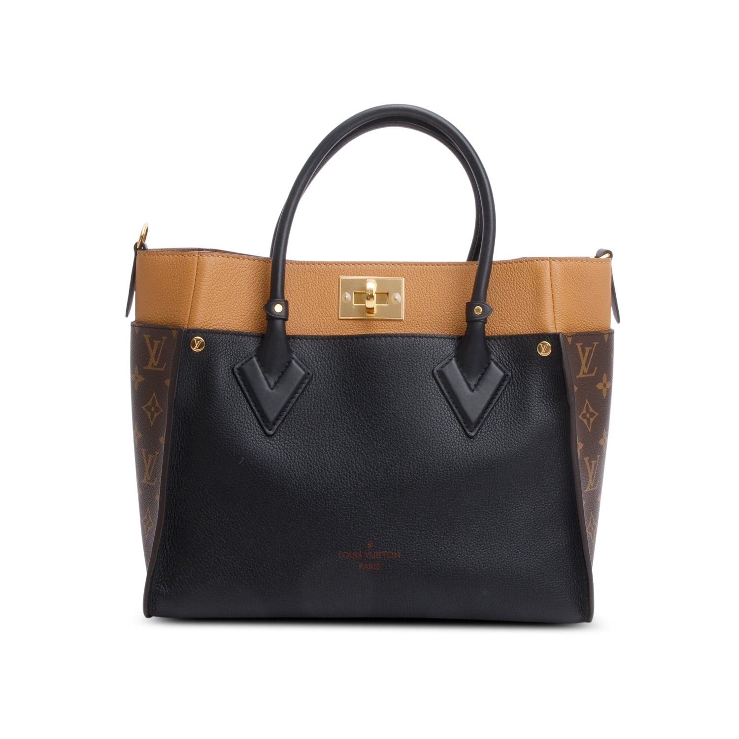 Louis Vuitton 2020 Monogram Black Calfskin On My Side MM w/ Strap