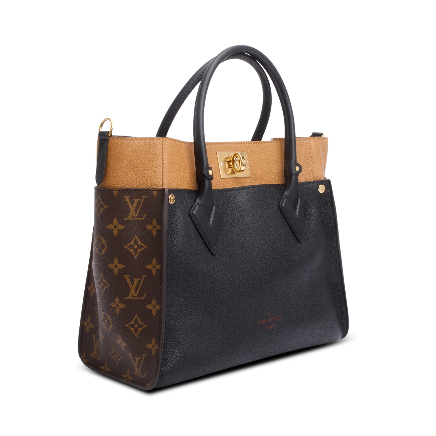 Louis Vuitton 2020 Monogram Black Calfskin On My Side MM w/ Strap