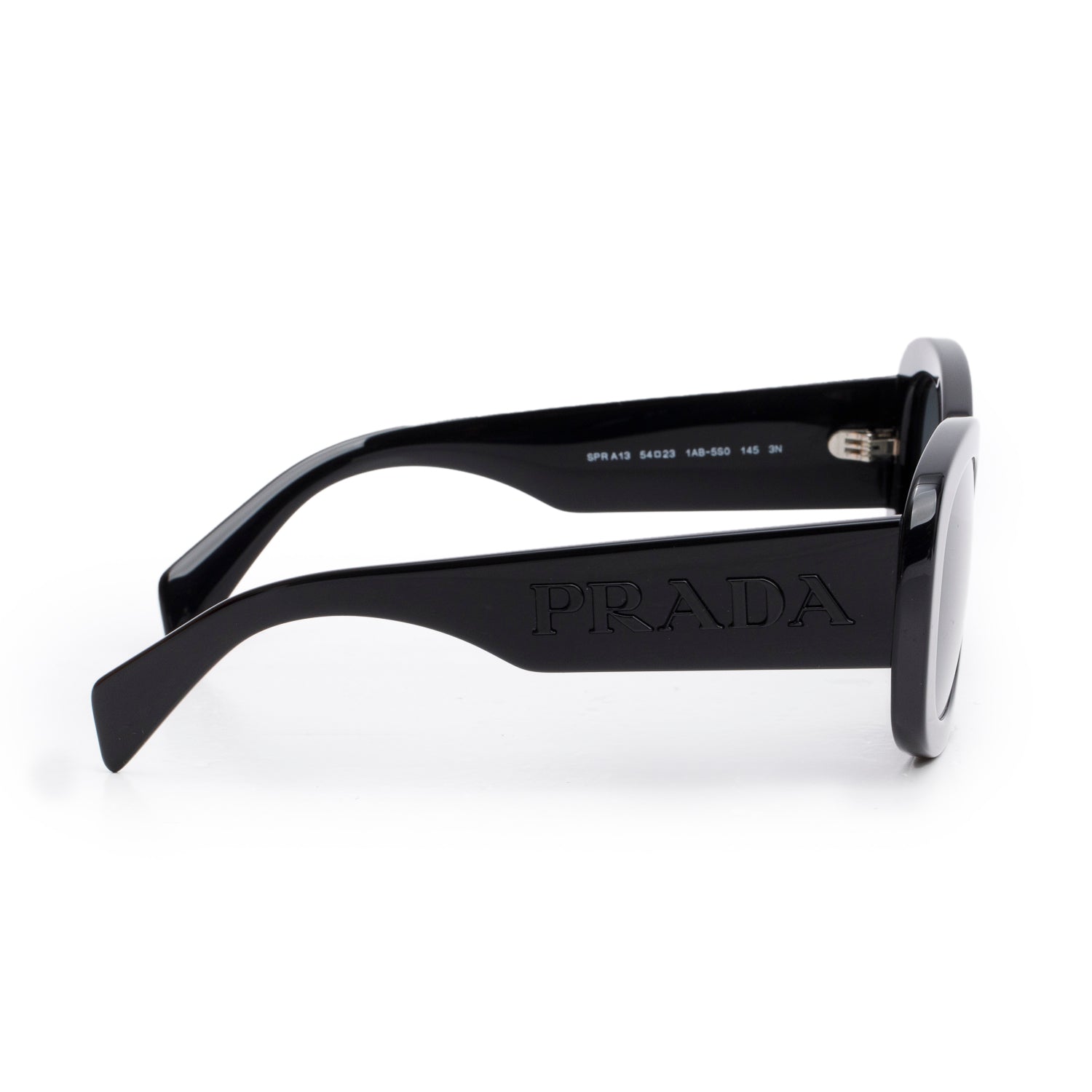 Prada SPRA13 Black Oval Acetate Sunglasses w/ Case & Box