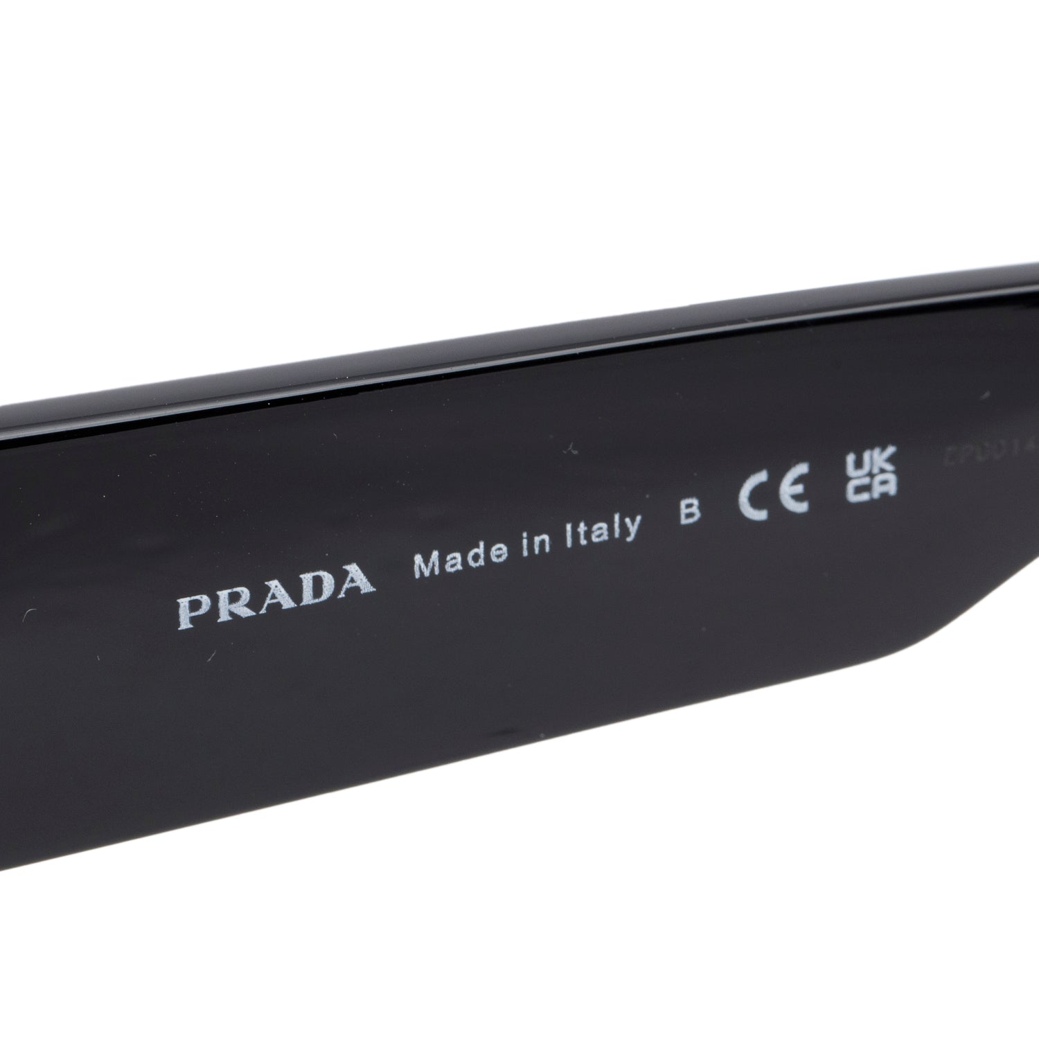 Prada SPRA13 Black Oval Acetate Sunglasses w/ Case & Box