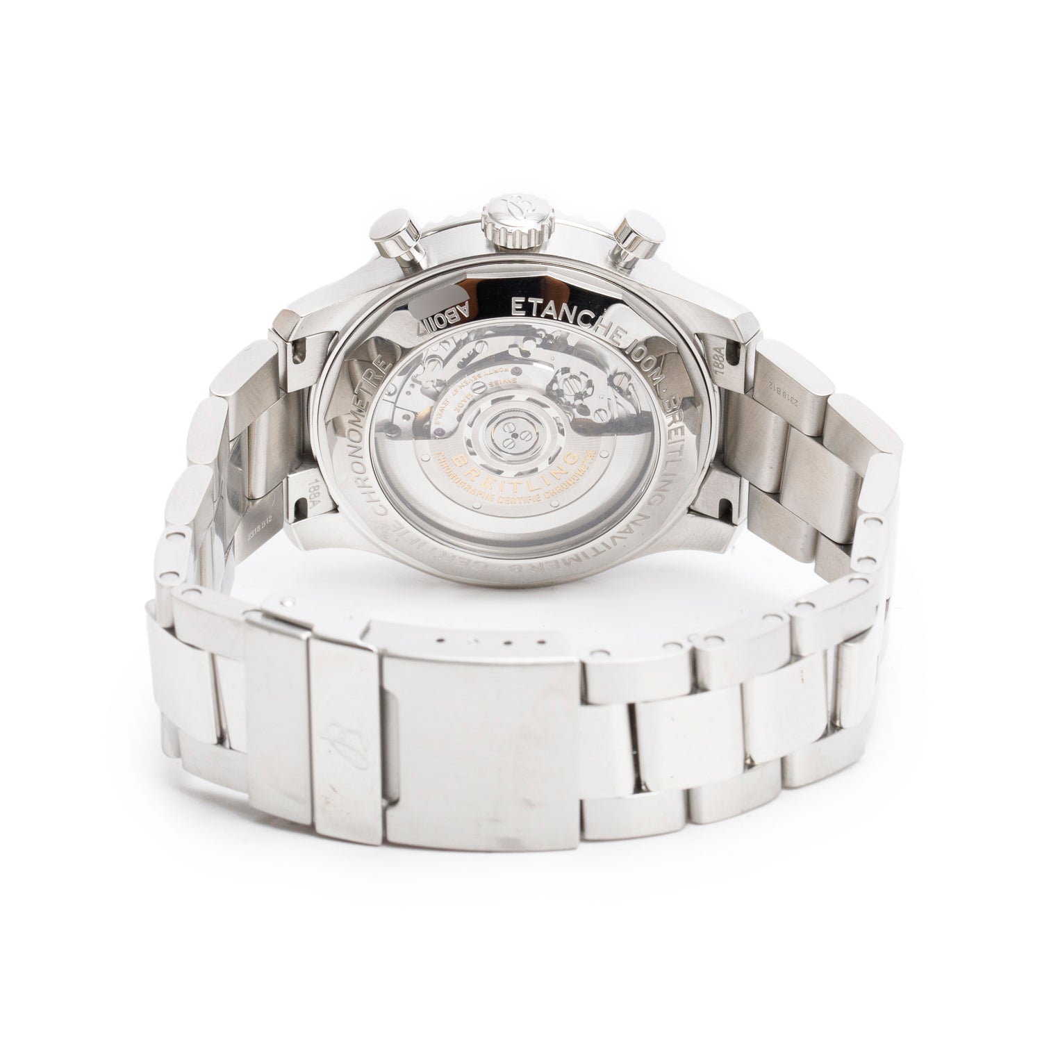 Breitling Stainless Steel Navitimer Aviator 8 B01 43 MM Automatic Chronograph Watch Black Dial AB0117 w/ Carry Case &Papers