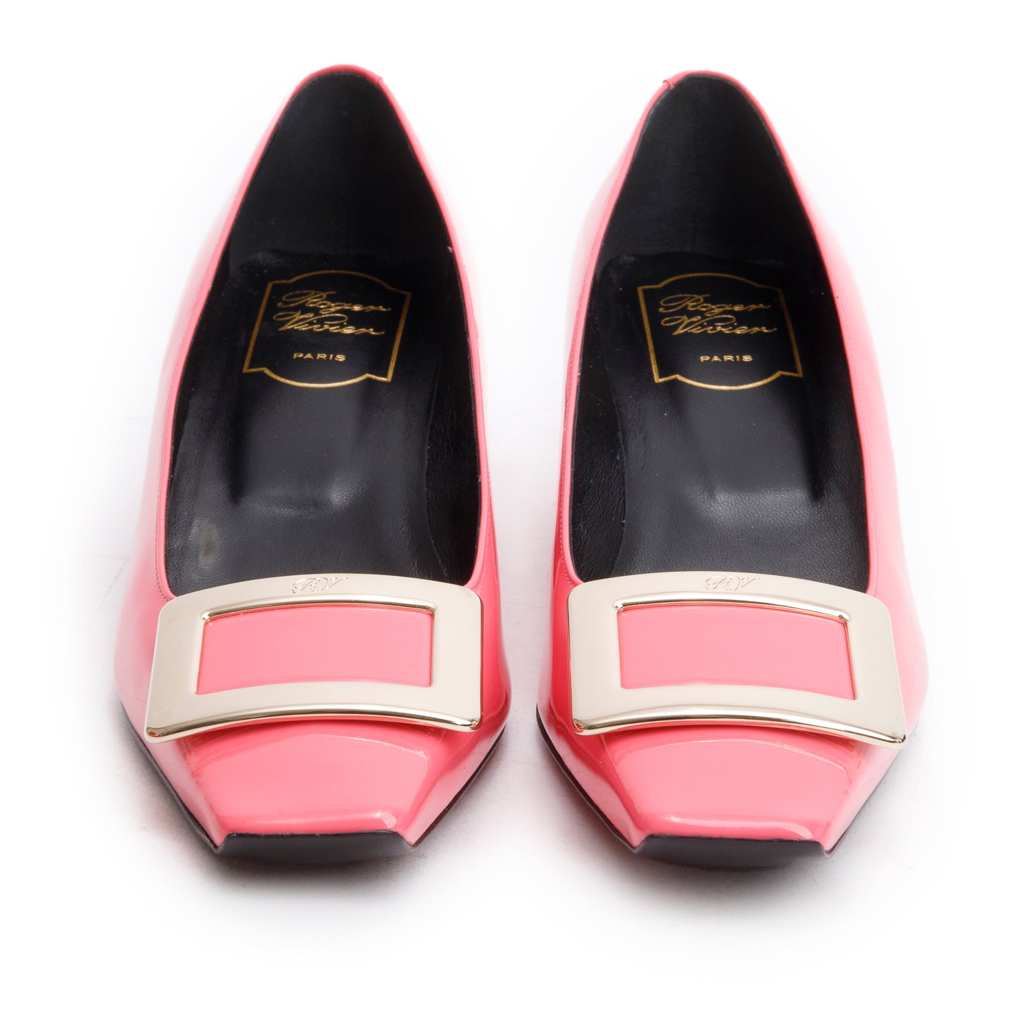 Roger Vivier Pink Patent Leather Decolette Belle Vivier, Size 38.5 w/ Box