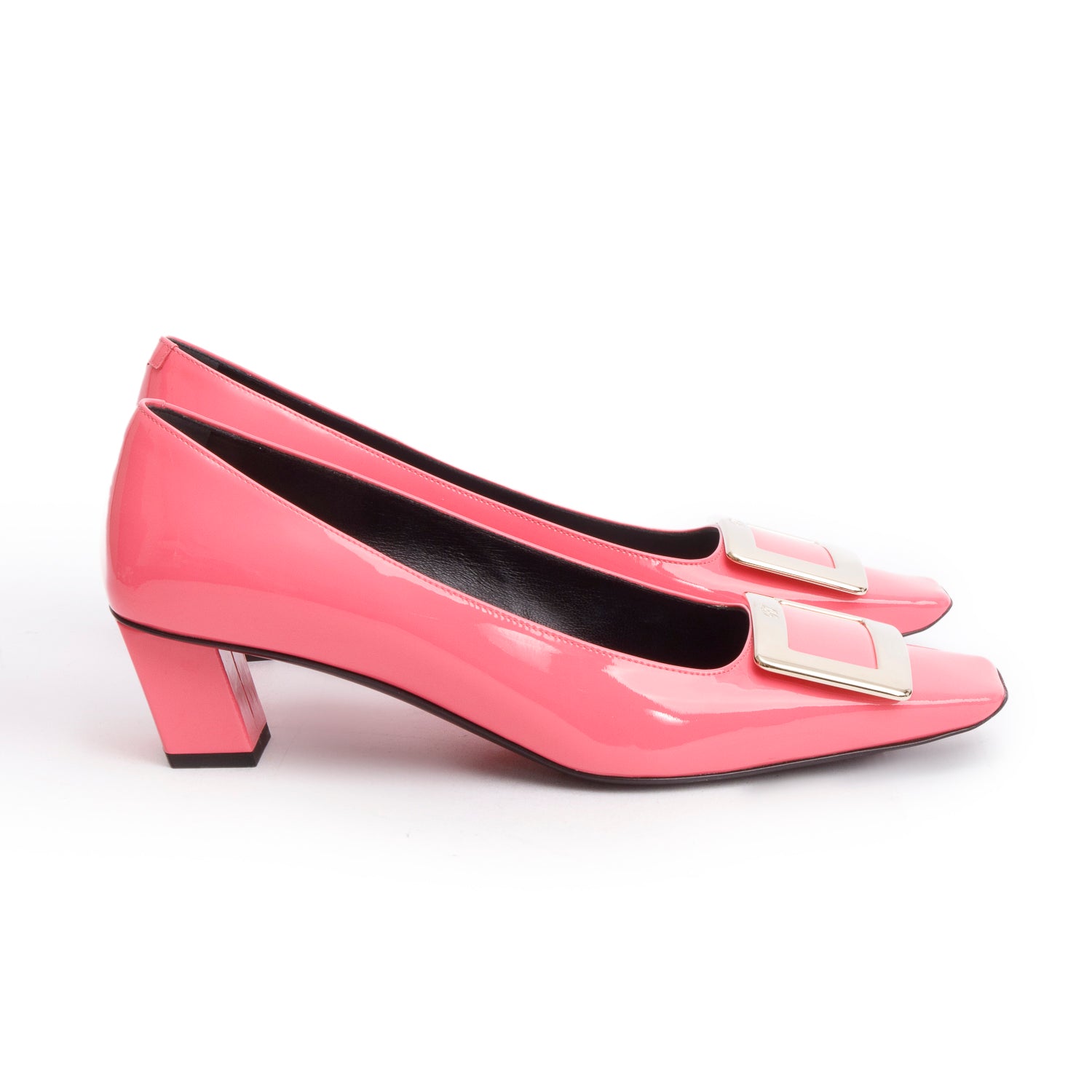Roger Vivier Pink Patent Leather Decolette Belle Vivier, Size 38.5 w/ Box