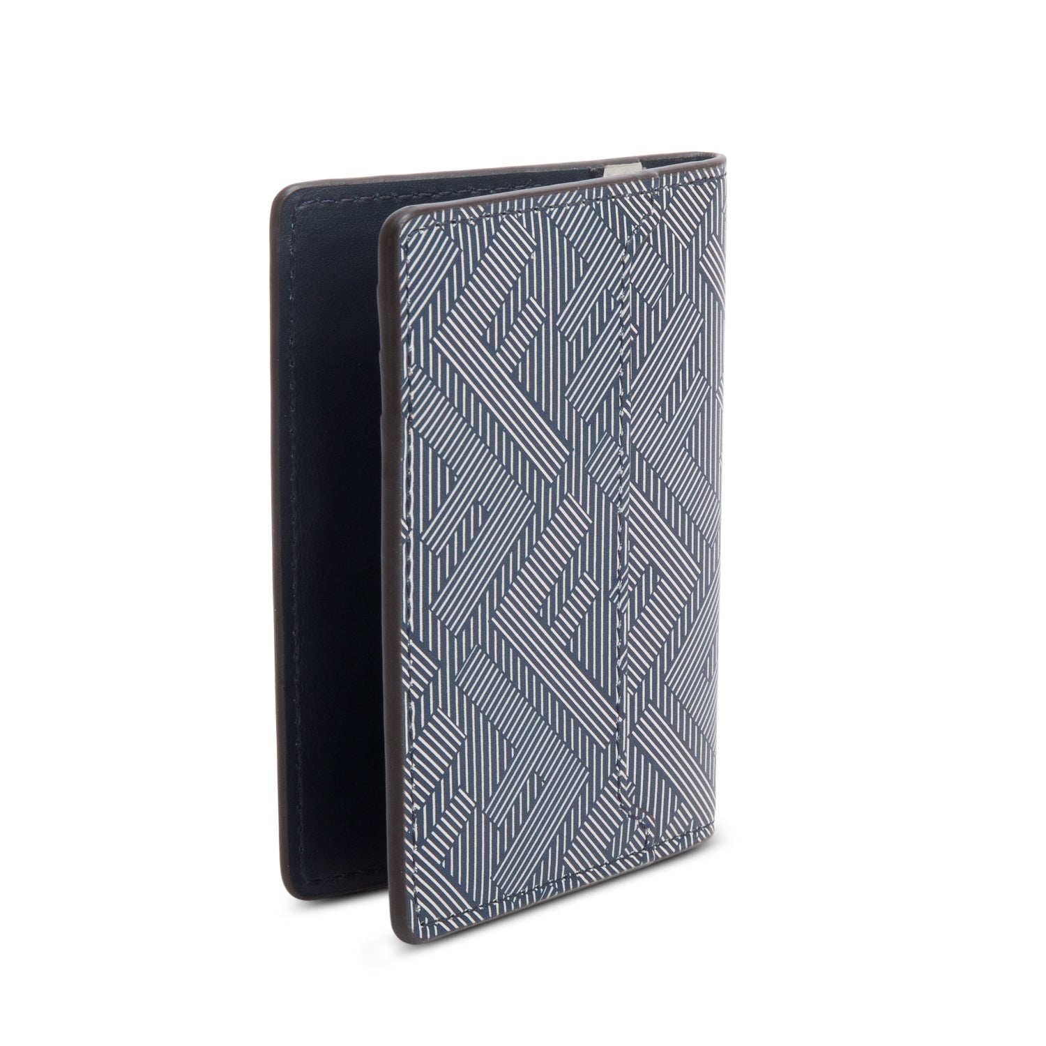 Fendi Grey FF Logo Leather Shadow Bifold Card Holder