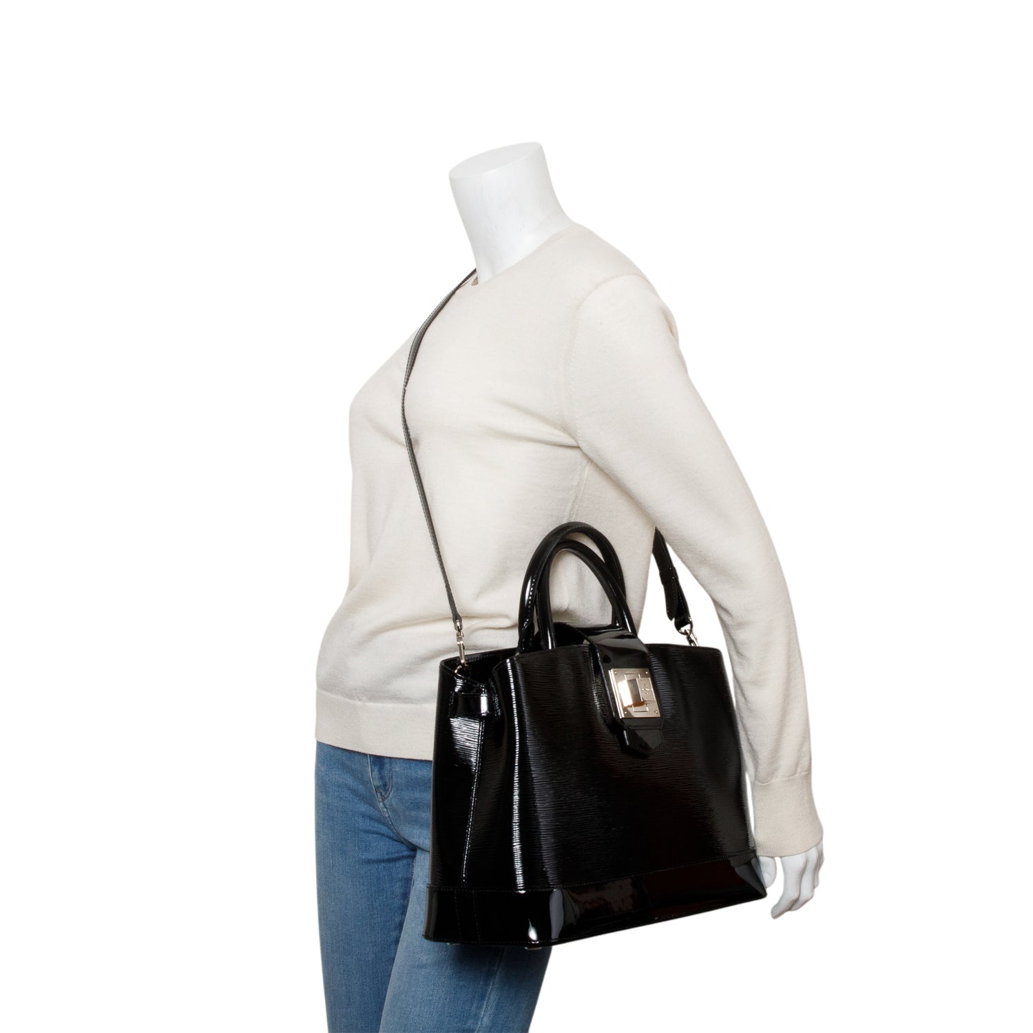 Louis Vuitton Black Electric Epi Leather Mirabeau GM w/ Strap