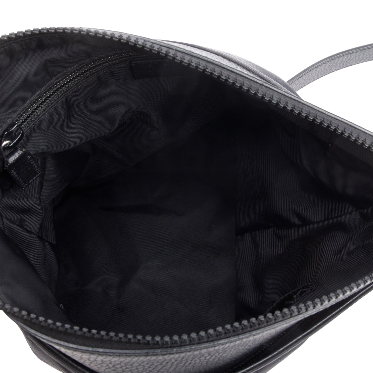 Gucci Black GG Nylon Dollar Calfskin Leather Trim Flat Messenger Bag