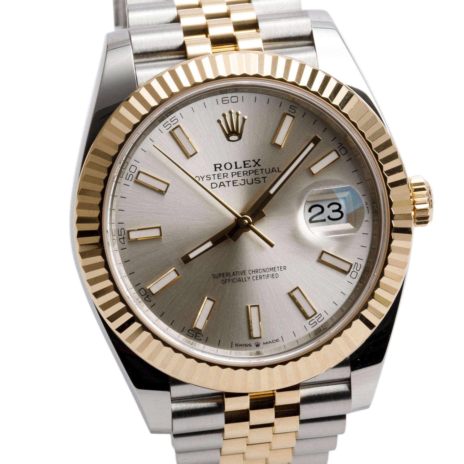 Rolex 2020 Stainless Steel & 18k Yellow Gold Oyster Perpetual Datejust 41 MM Automatic Watch Silver Dial 126333 w/ Box & Papers