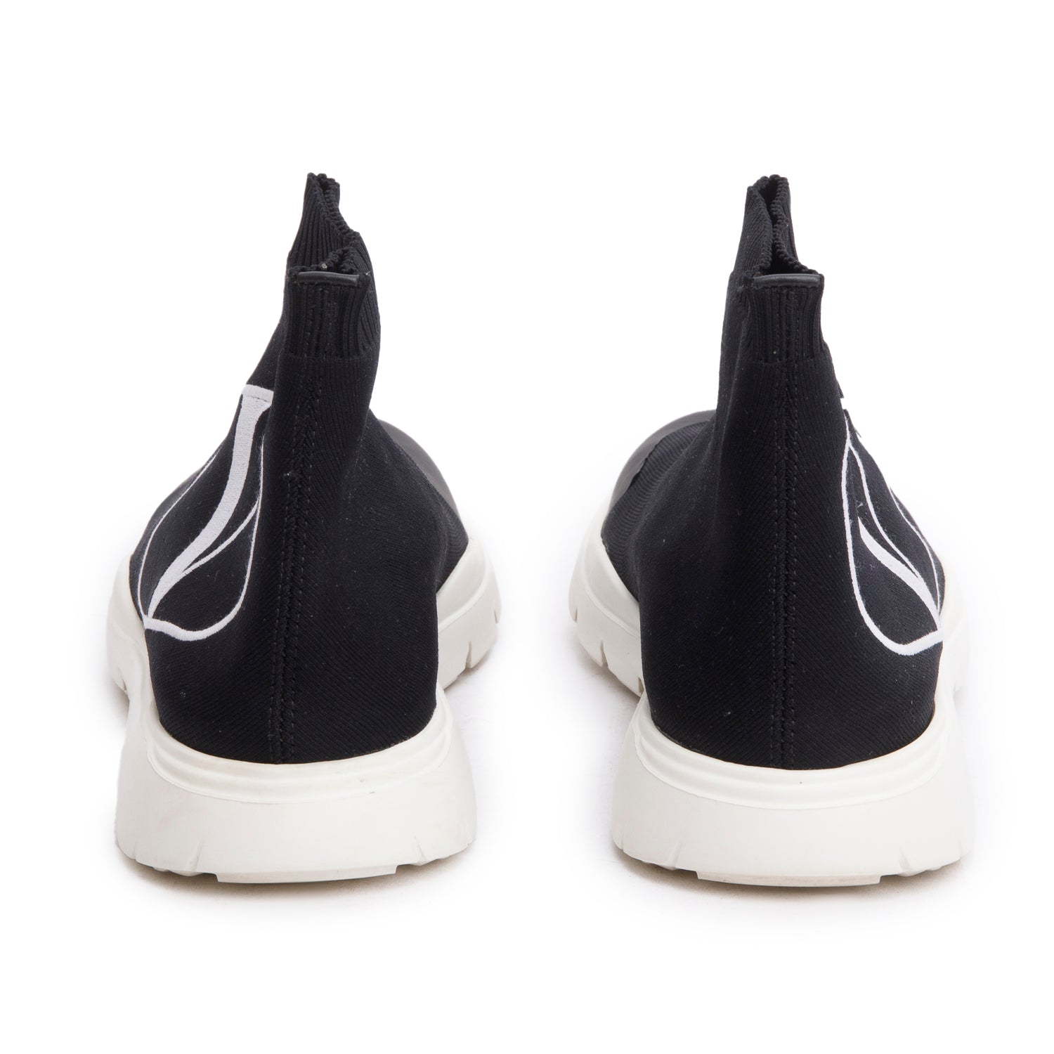 Valentino Black VLogo Embroidered Sock Sneakers, Size 38 w/ Box