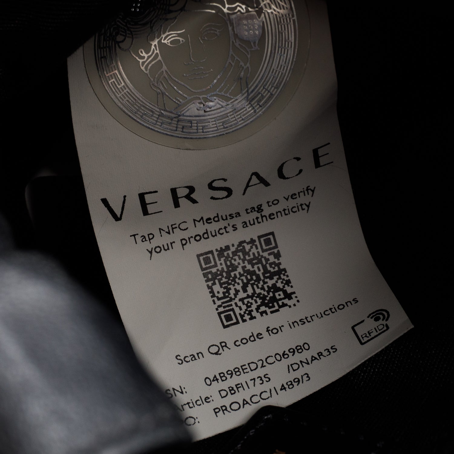 Versace Black Quilted Calfskin Leather Medusa Drawstring Crossbody Bag