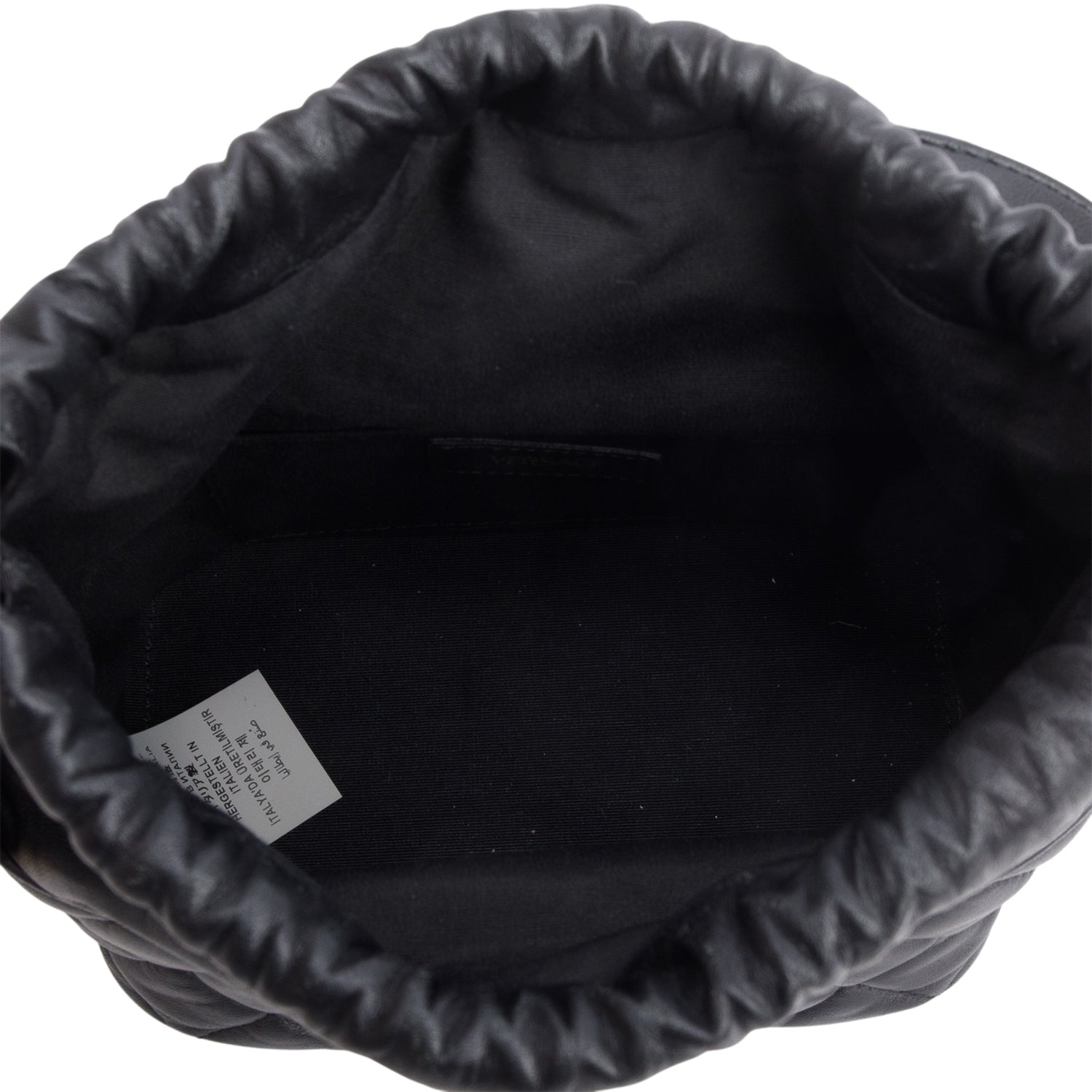 Versace Black Quilted Calfskin Leather Medusa Drawstring Crossbody Bag