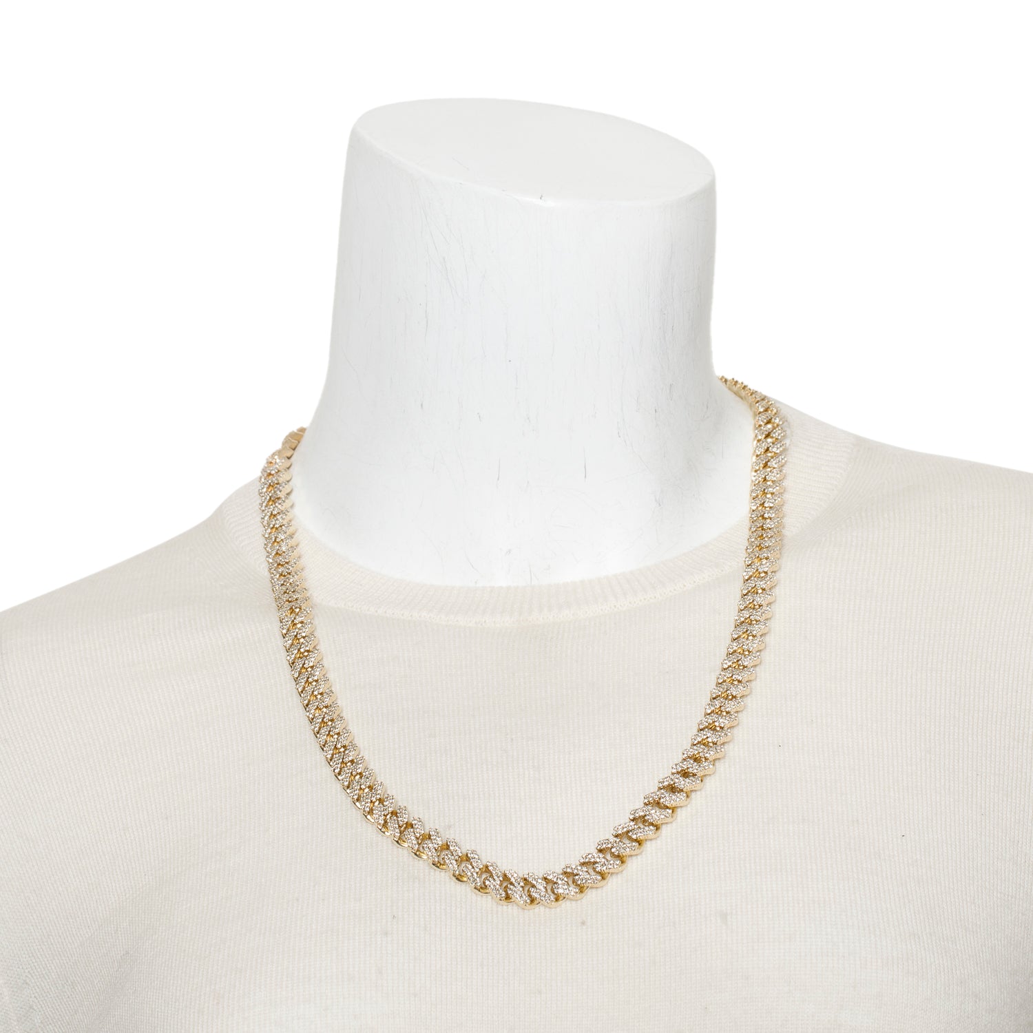 10k Yellow Gold 22.07 tcw. Diamond Cuban Link Necklace