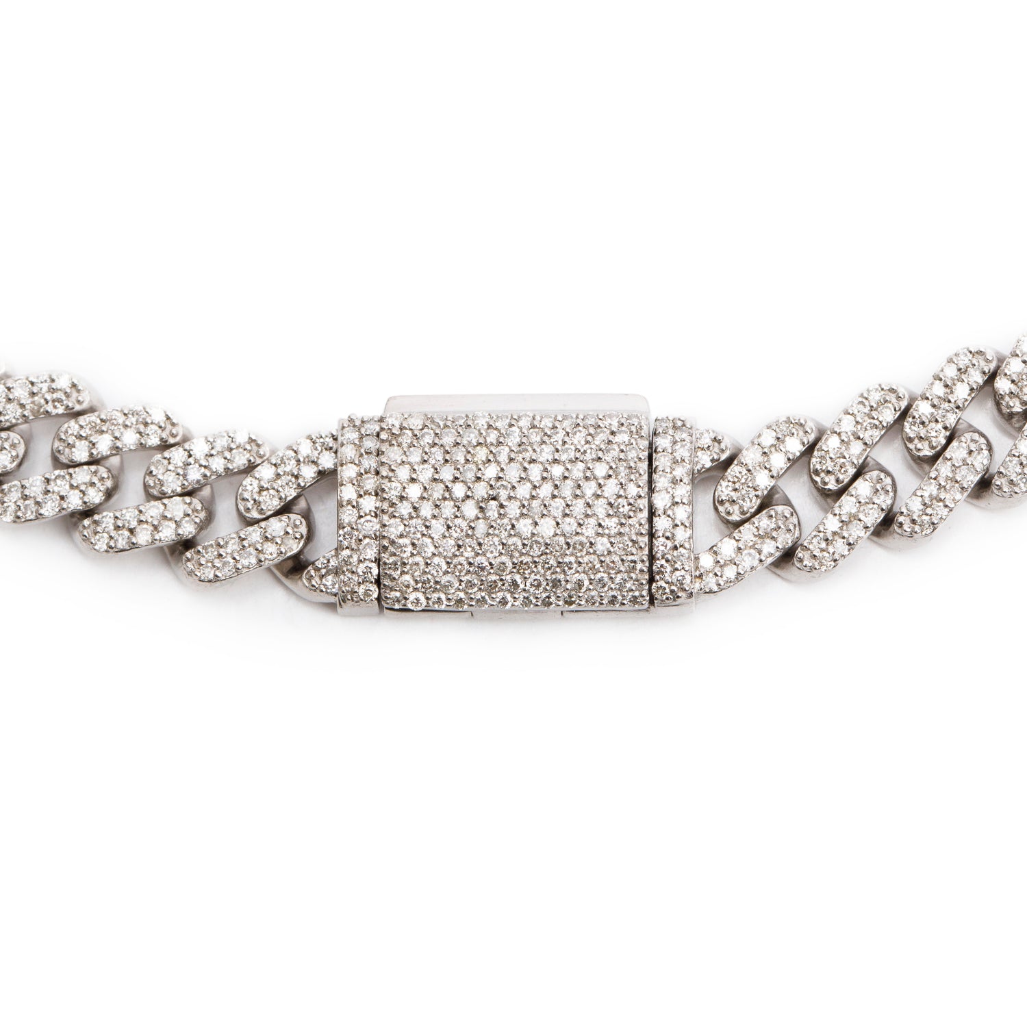 10k White Gold 10.19 tcw. Diamond Cuban Link Necklace