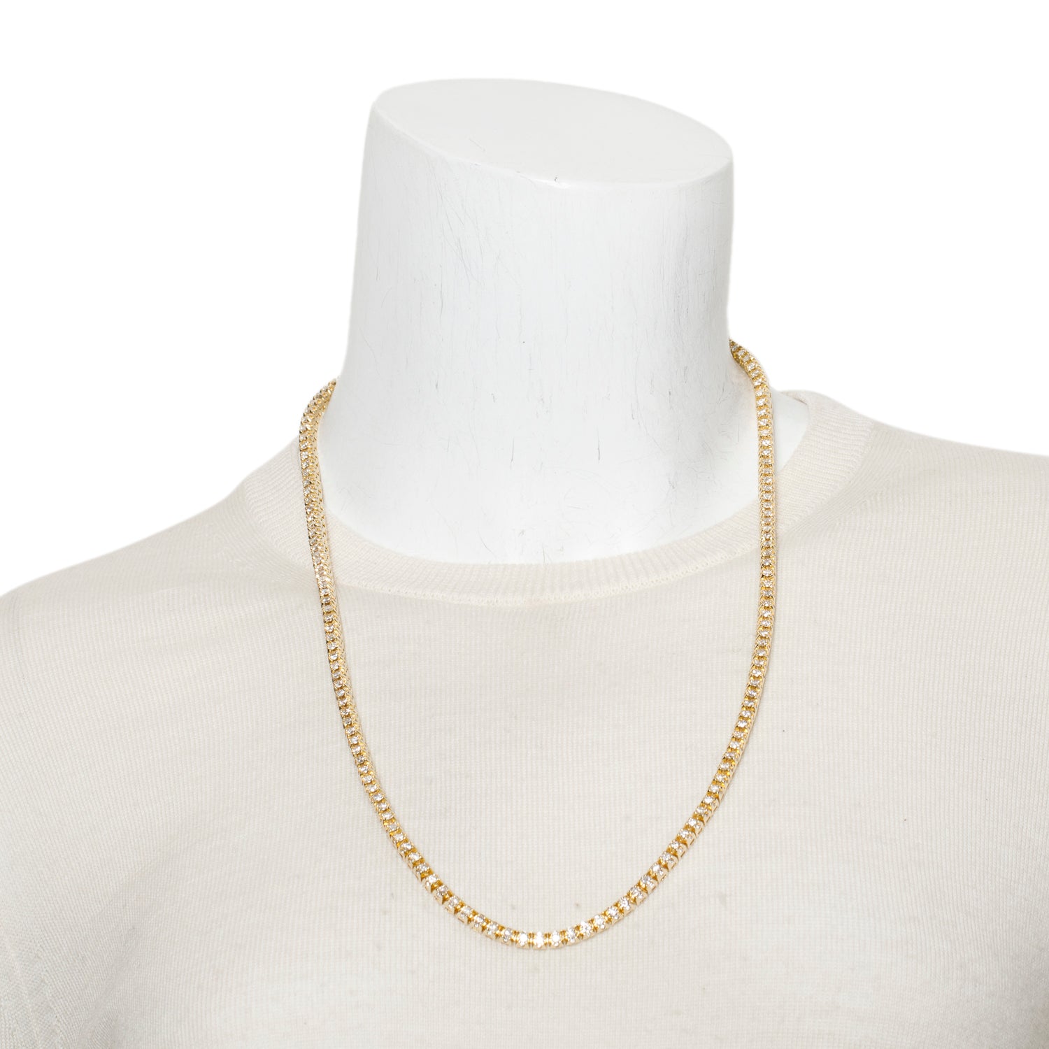 14k Yellow Gold 11.34 tcw. Diamond Tennis Necklace