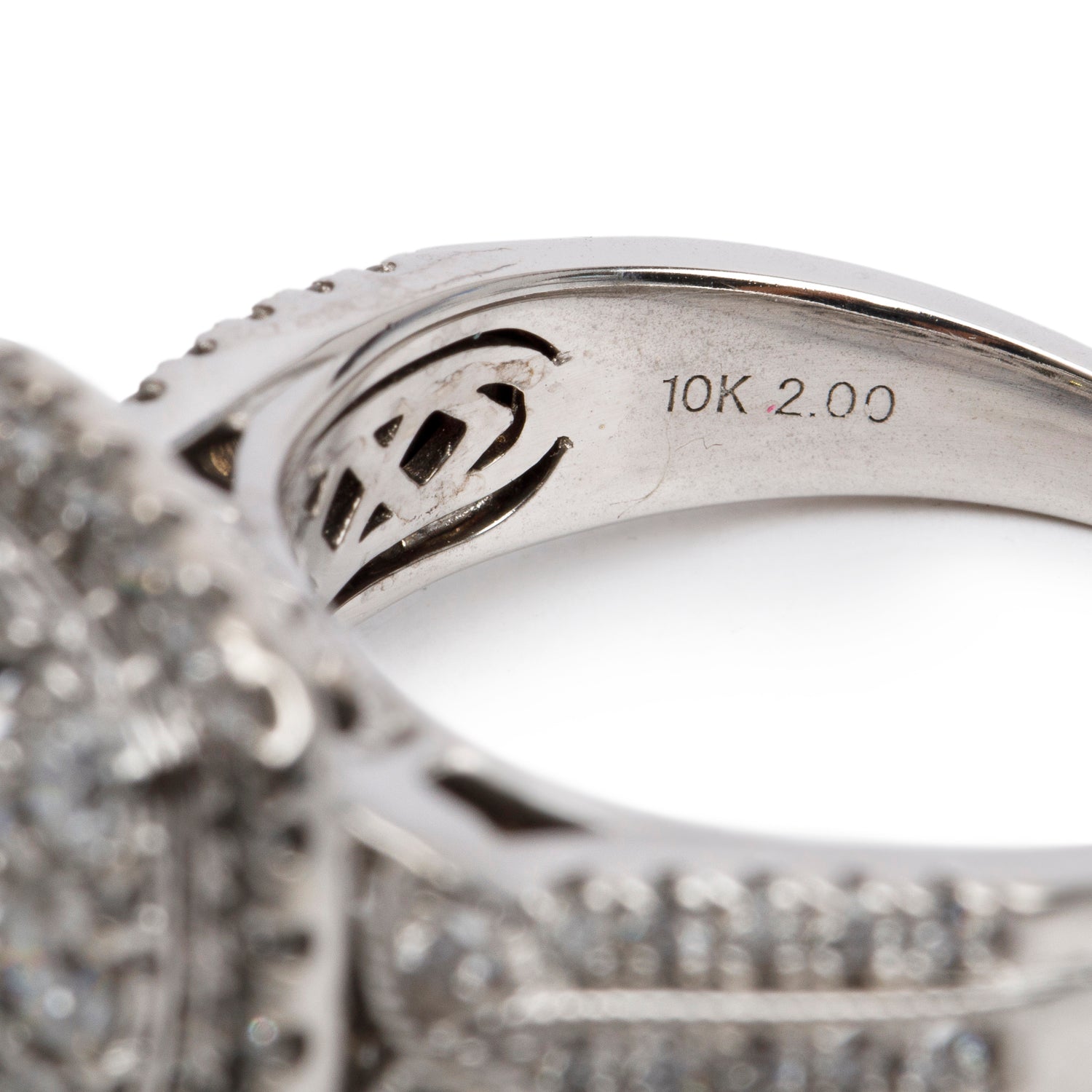 10k White Gold 2.19 tcw. Diamond Cluster Ring, Size 8