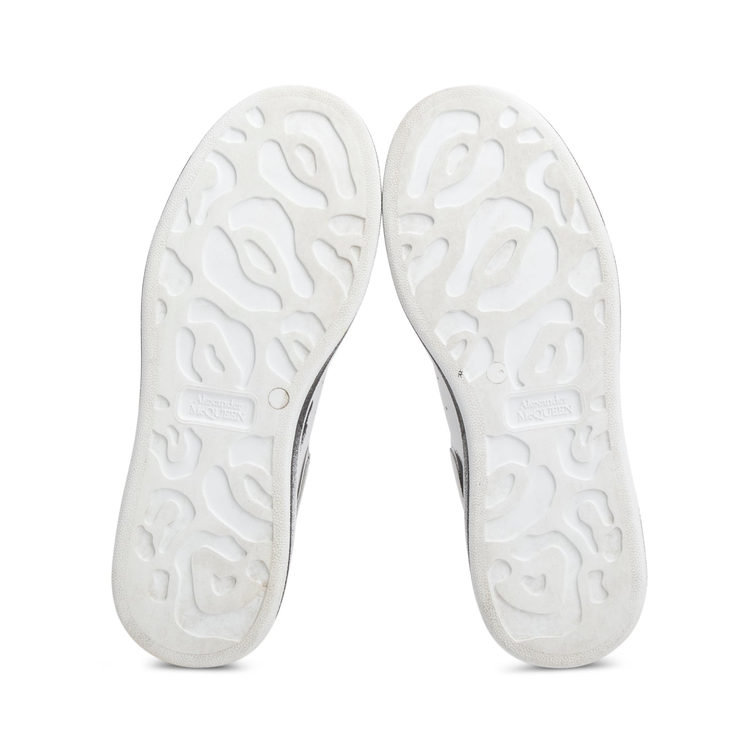 Alexander McQueen White Leather Printed Oversized Sneaker, Size 39