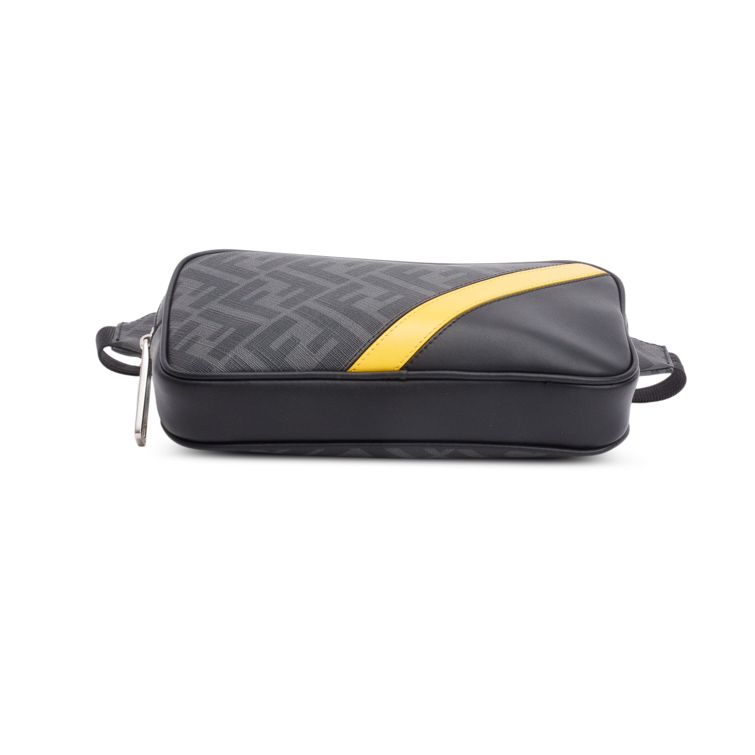 Fendi 2023 Grey Glazed Fabric Vitello Liberty FF Diagonal Belt Bag w/ Box & Receipt