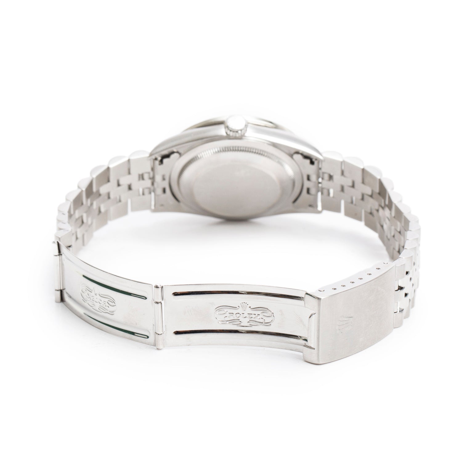 Rolex Stainless Steel Aftermarket Diamond Bezel Oyster Perpetual Datejust 36 MM Silver Dial Watch Silver Dial 16234