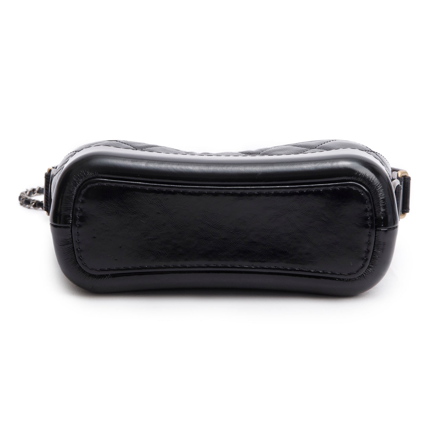 Chanel 2020 Black Patent Leather Aged Lambskin Small Gabrielle Hobo w/ Box, Authenticity Card & Receipt