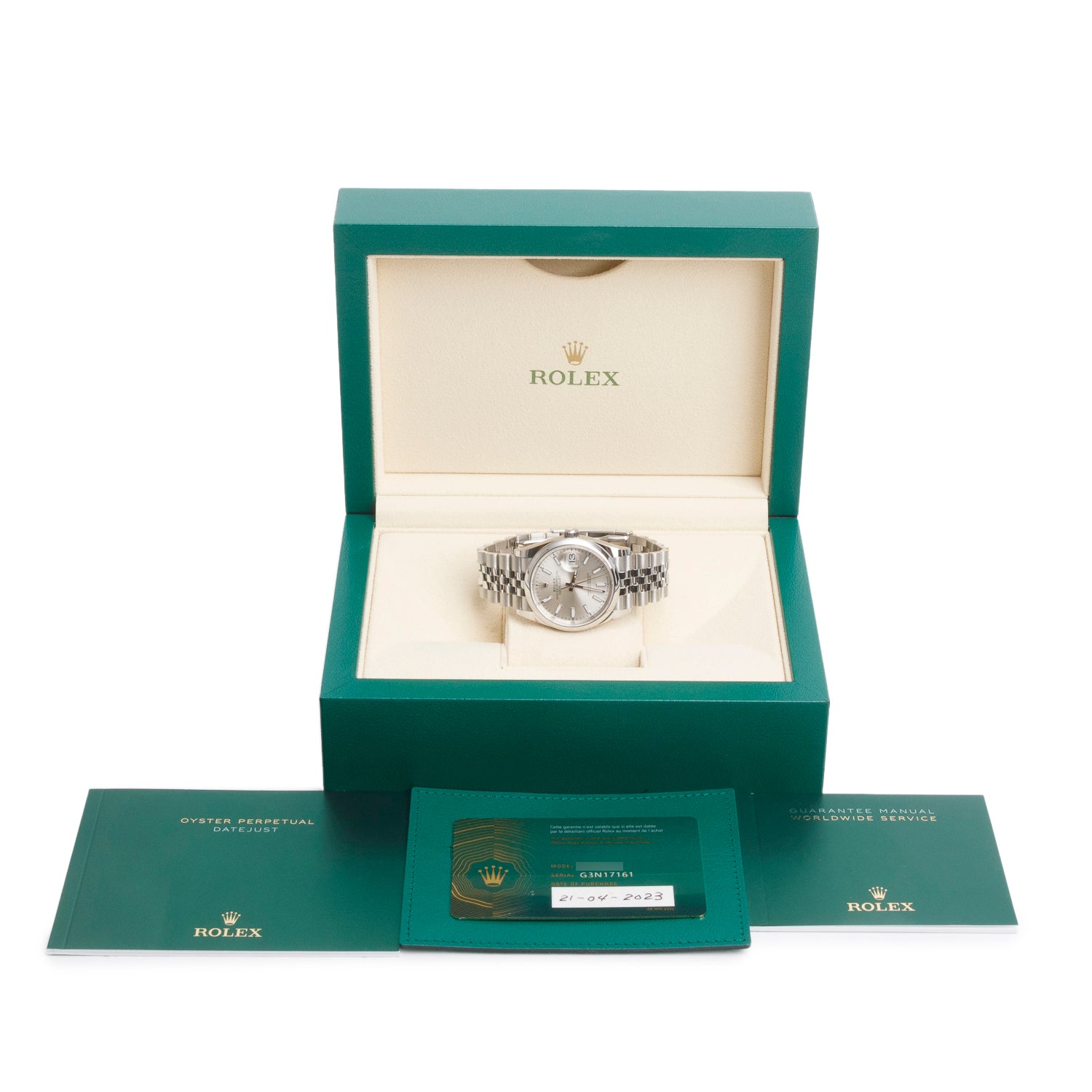 Rolex 2023 Stainless Steel Datejust 36 MM Automatic Watch Silver Dial 126200 w/ Box & Papers