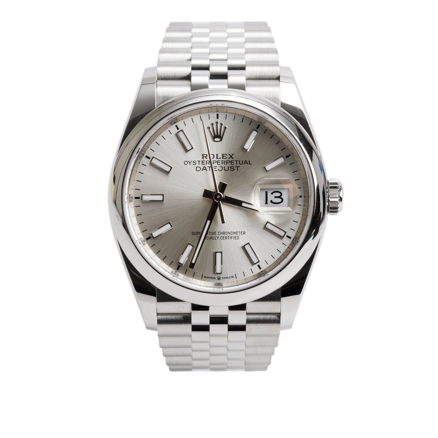 Rolex 2023 Stainless Steel Datejust 36 MM Automatic Watch Silver Dial 126200 w/ Box & Papers