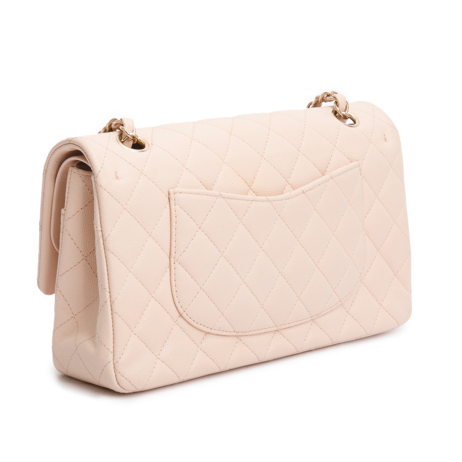 Chanel Beige Caviar Leather Classic Medium Double Flap