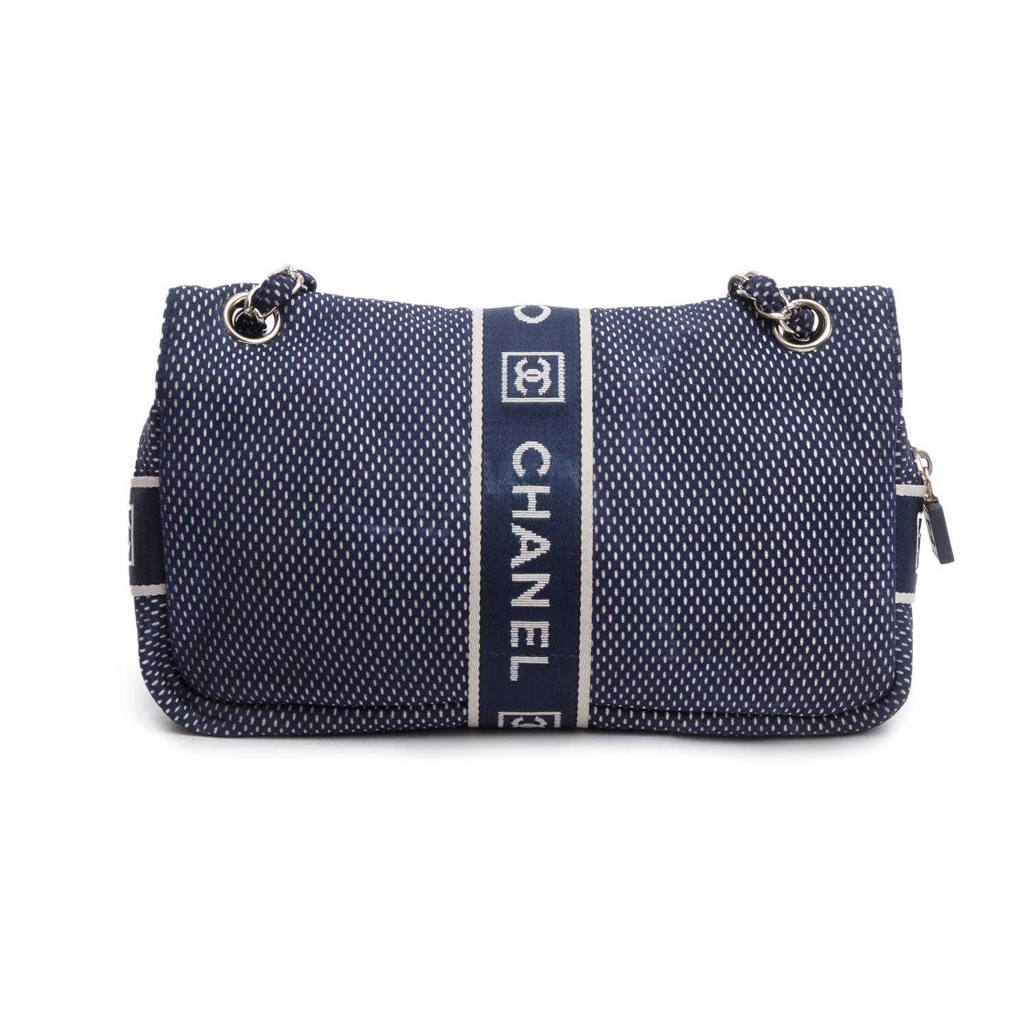 Chanel Blue Nylon Sport Ligne Flap Bag