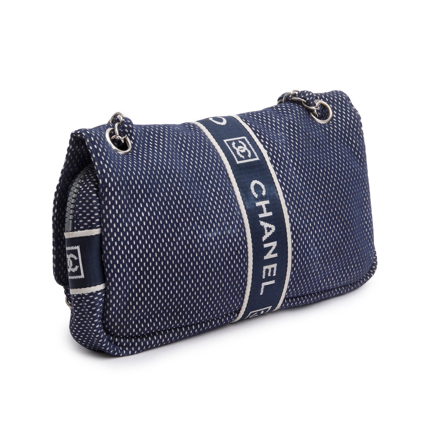 Chanel Blue Nylon Sport Ligne Flap Bag