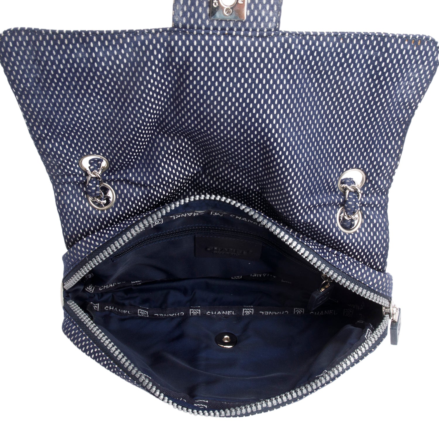 Chanel Blue Nylon Sport Ligne Flap Bag