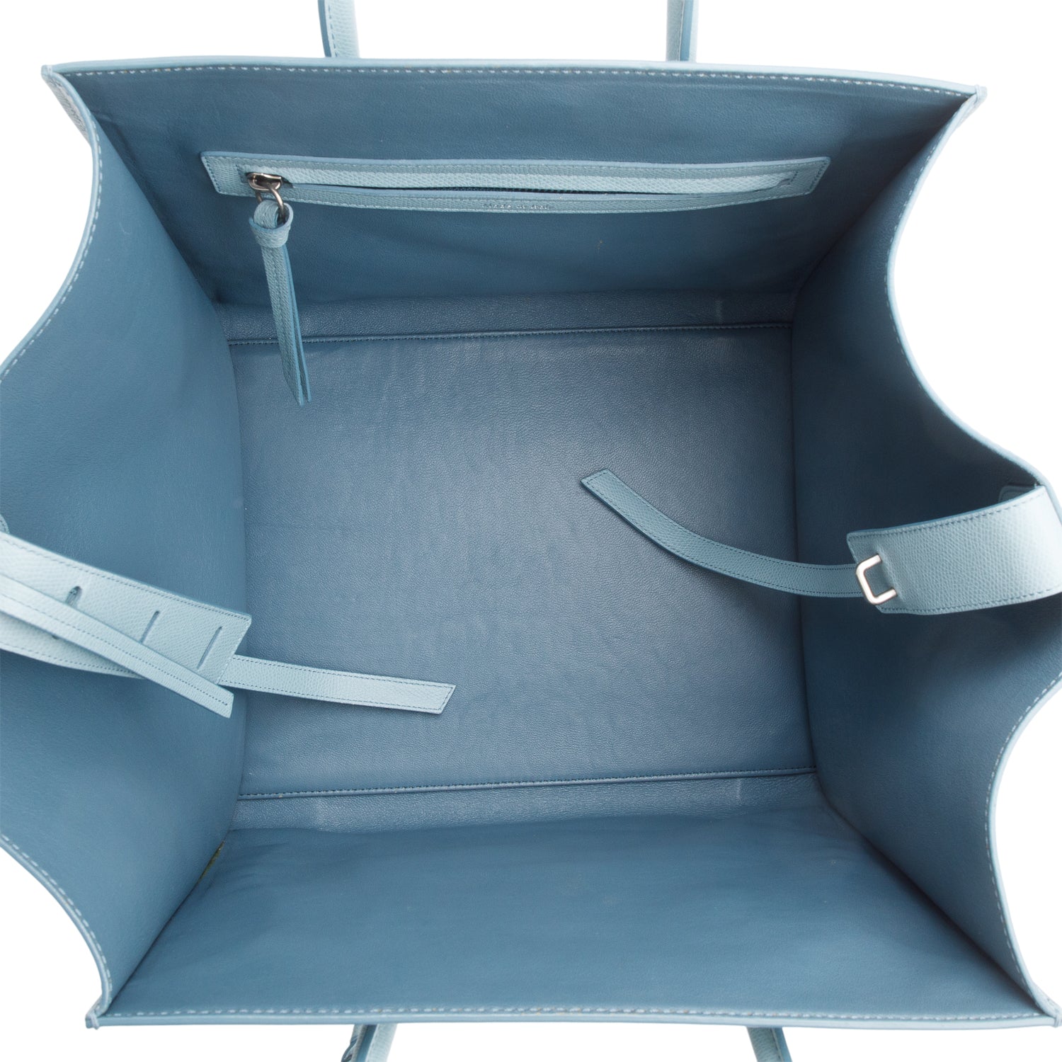 Celine Blue Grained Calfskin Medium Phantom Luggage