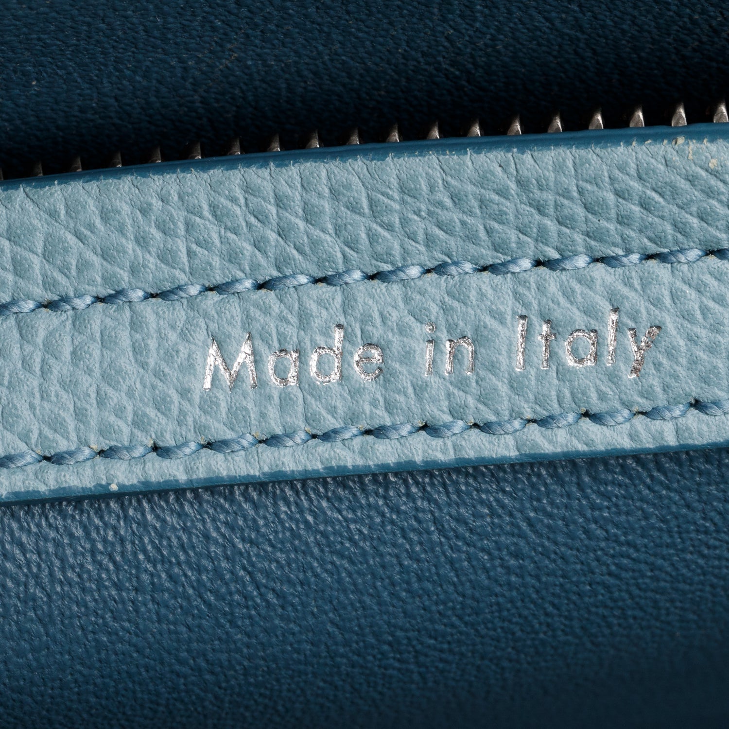 Celine Blue Grained Calfskin Medium Phantom Luggage