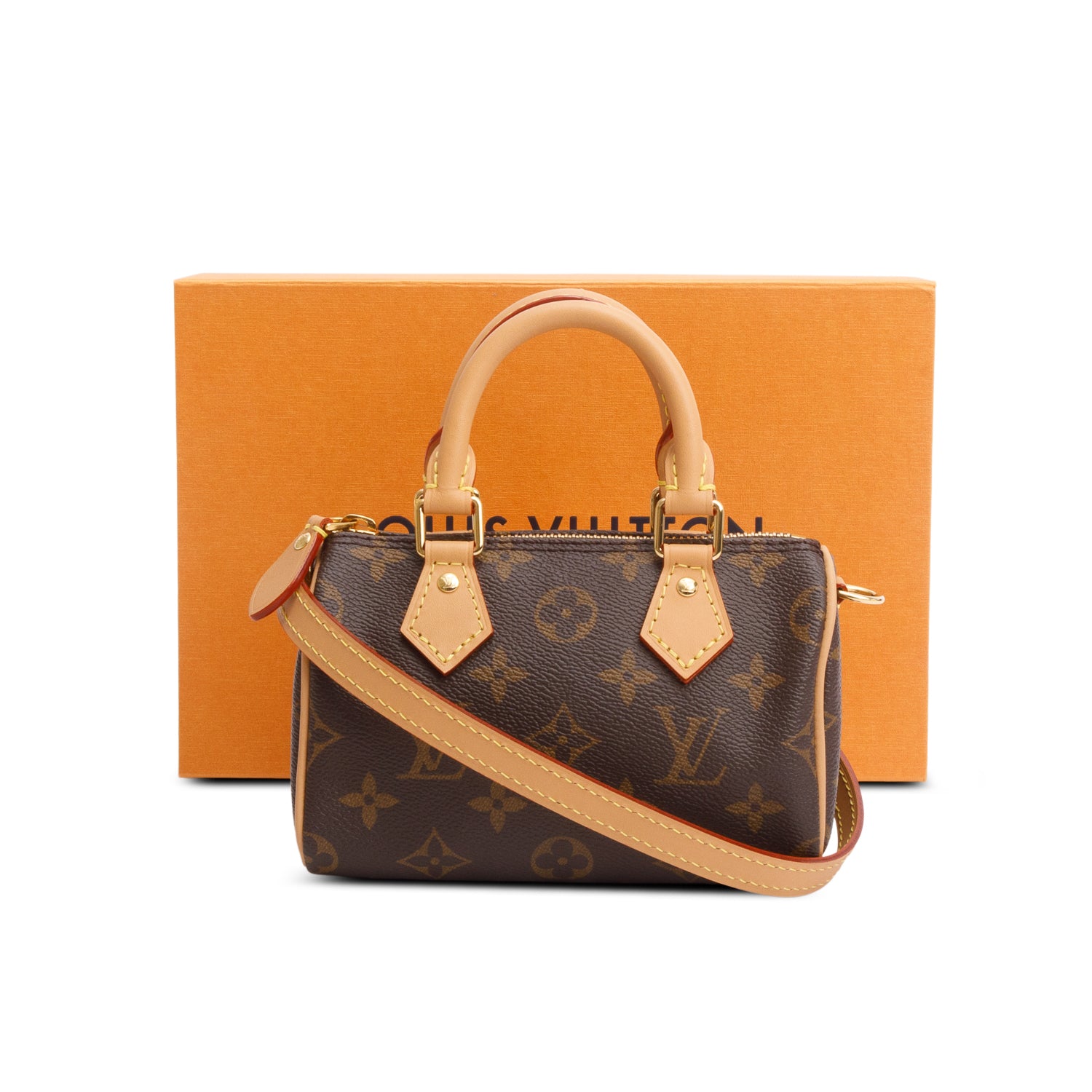 Louis Vuitton 2022 Monogram Nano Speedy w/ Strap & Box
