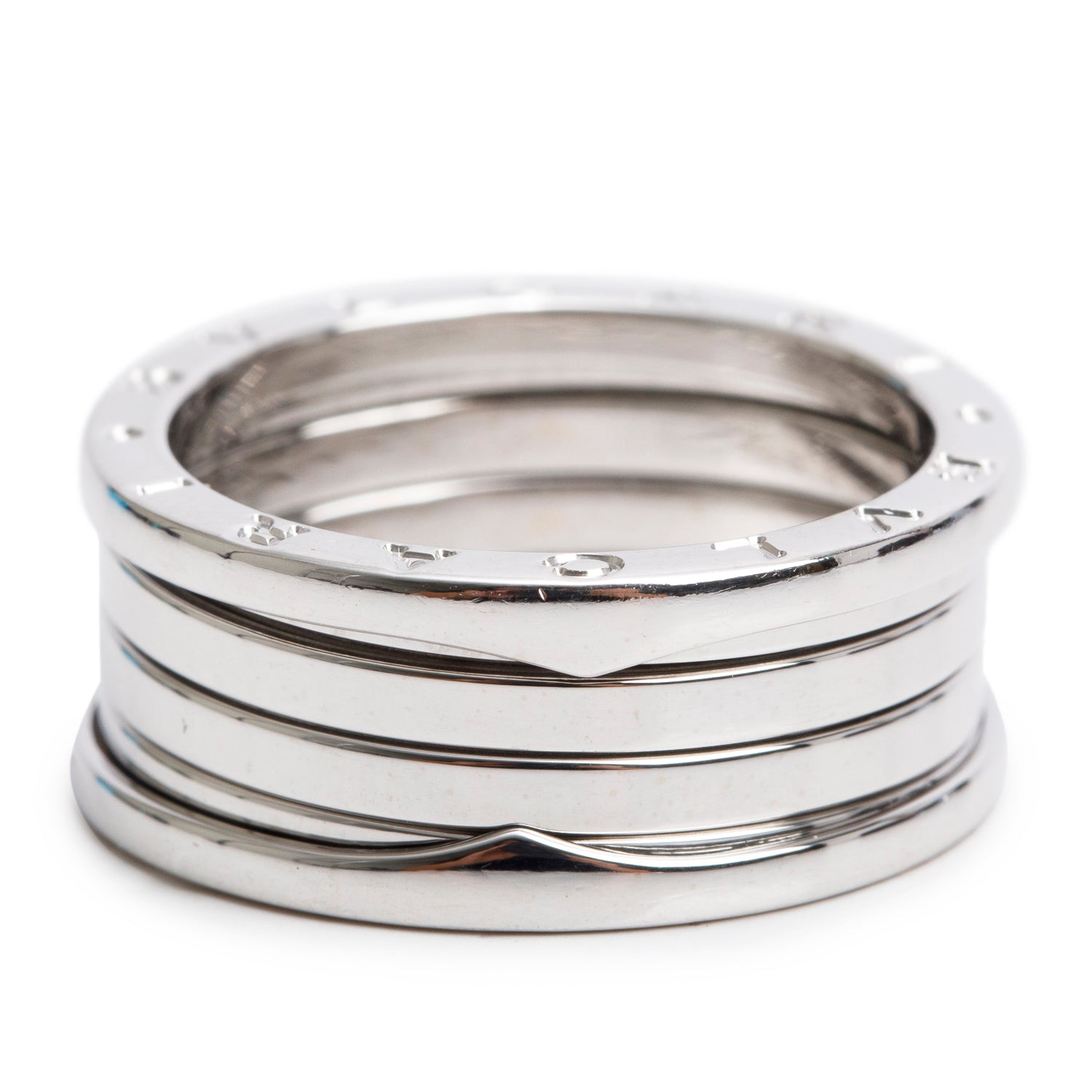 BVLGARI 18k White Gold B.Zero1 Four-Band Ring, Size 63 10