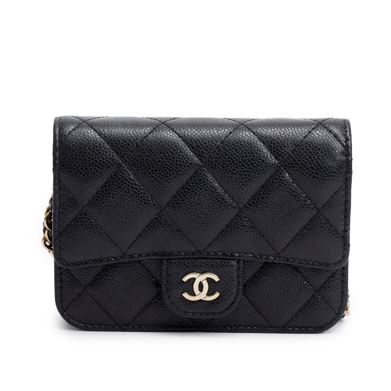 Chanel Black Caviar Quilted Mini Chain Bag