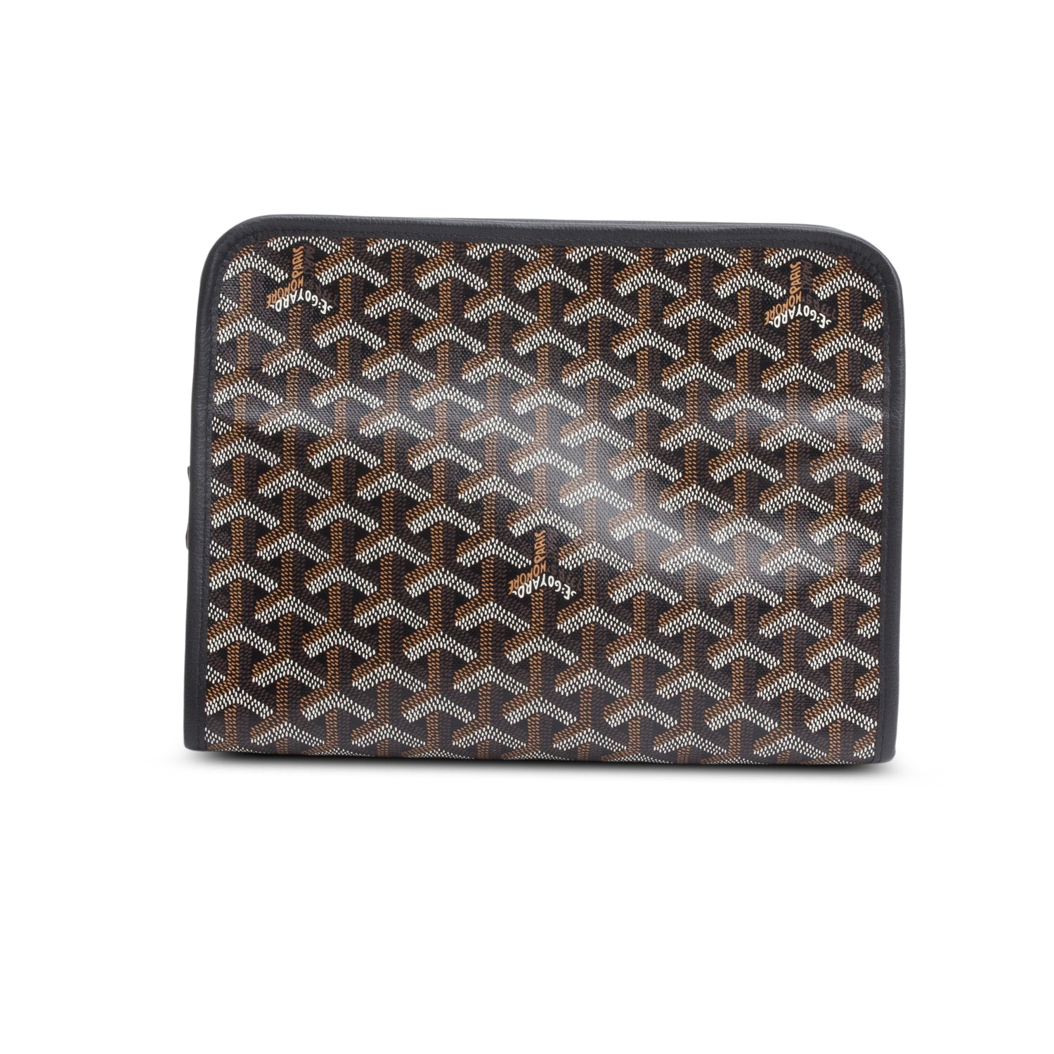 Goyard 2024 Black Goyardine Jouvence MM Toiletry Pouch w/ Receipt