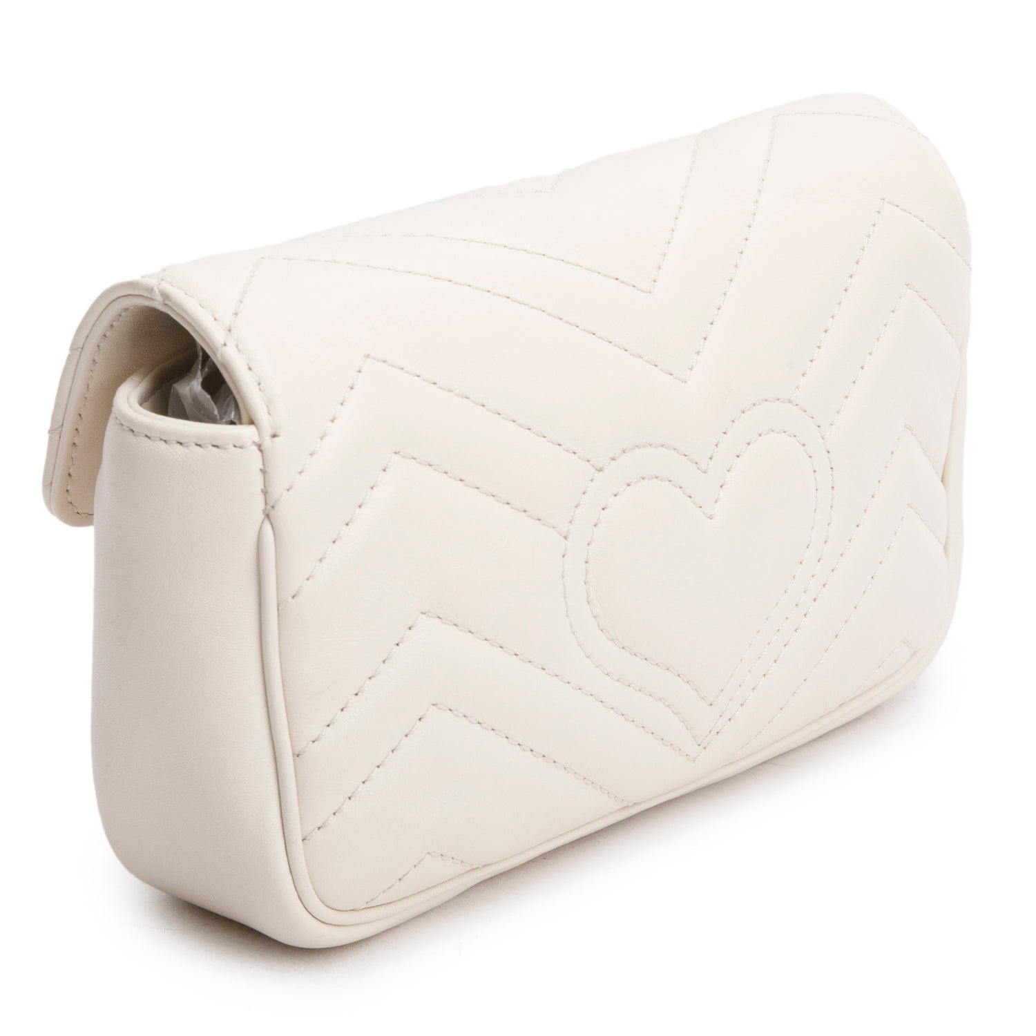 Gucci Cream GG Marmont Matelasse Leather Super Mini Bag