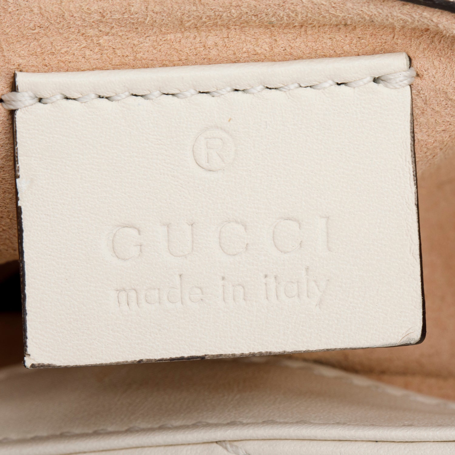 Gucci Cream GG Marmont Matelasse Leather Super Mini Bag